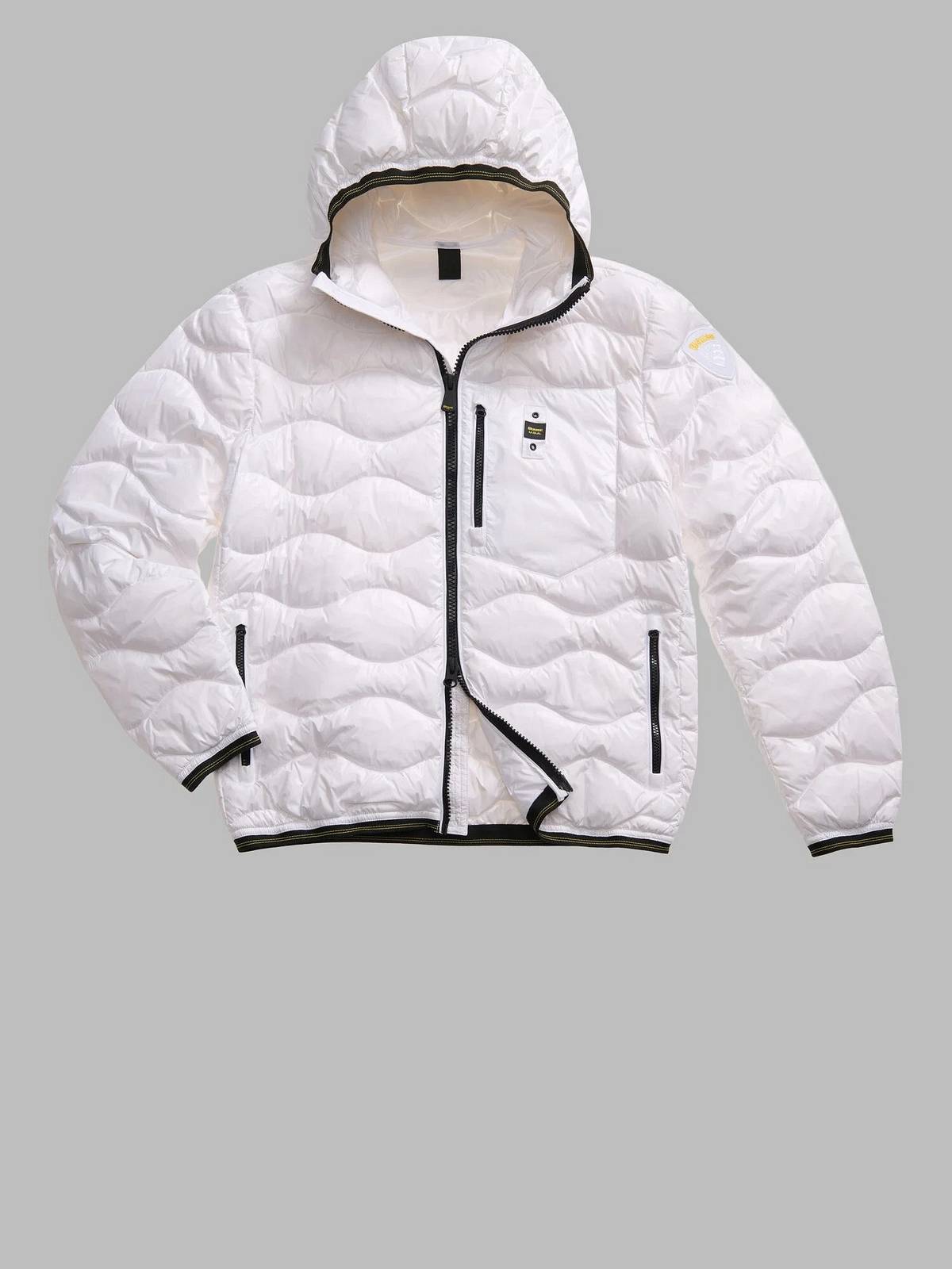 BLAUER Wave - Kurze Daunenjacke mit Kapuze Herren weiß