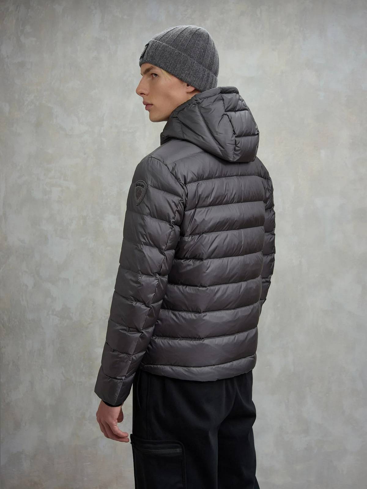BLAUER Acton - Piumino corto cappuccio Uomo grigio Foto 3