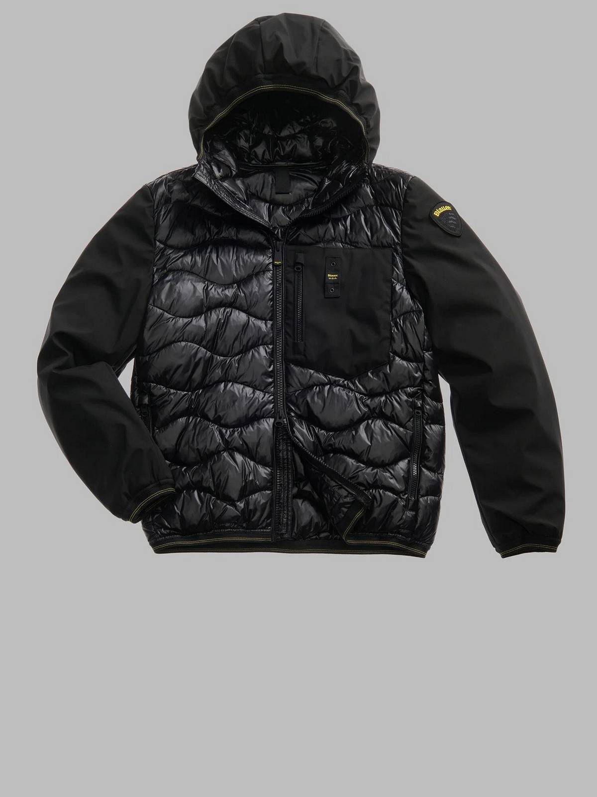 BLAUER Albert - kurze Daunenjacke mit Kapuze Herren schwarz