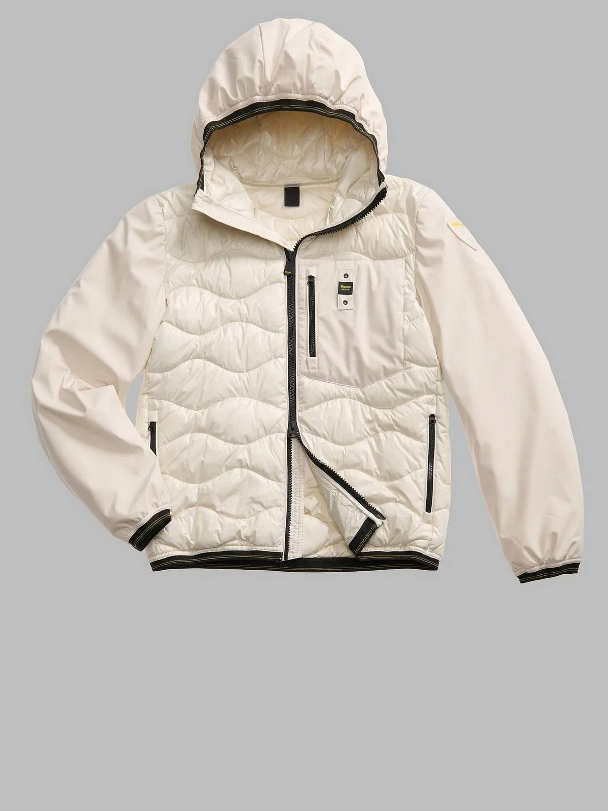 BLAUER Albert - kurze Daunenjacke mit Kapuze Herren weiß