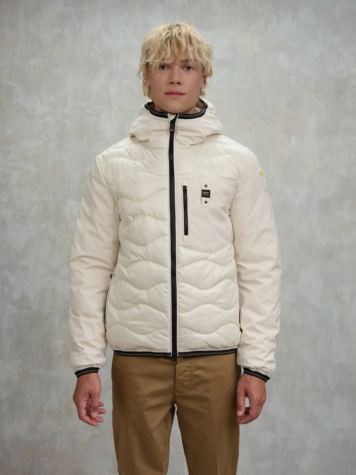 BLAUER Albert - kurze Daunenjacke mit Kapuze Herren weiß Foto 2