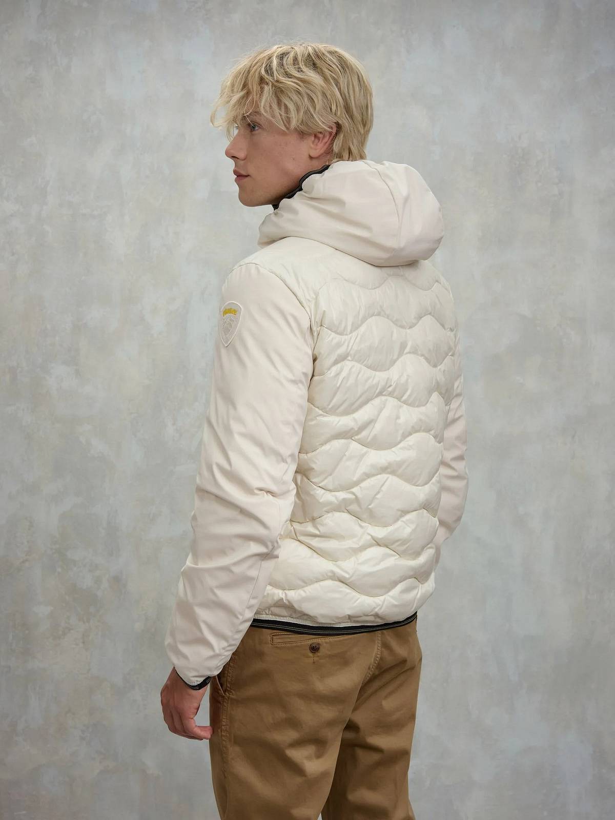 BLAUER Albert - kurze Daunenjacke mit Kapuze Herren weiß Foto 4