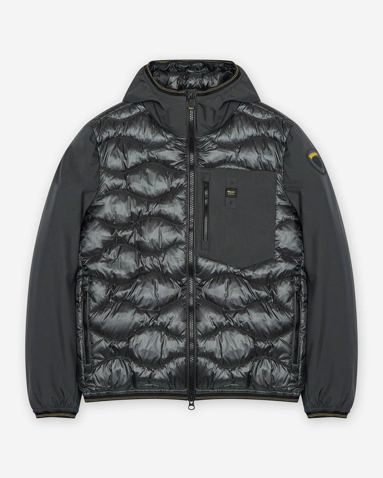 BLAUER Albert - kurze Daunenjacke mit Kapuze Herren grau