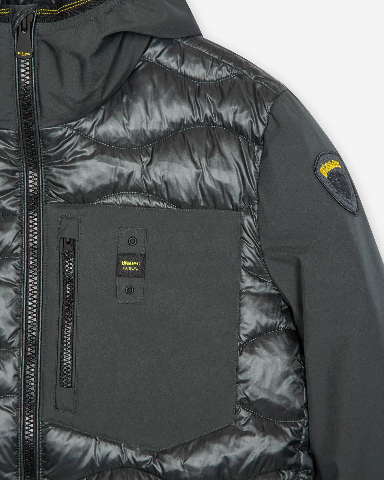 BLAUER Albert - kurze Daunenjacke mit Kapuze Herren grau Foto 3