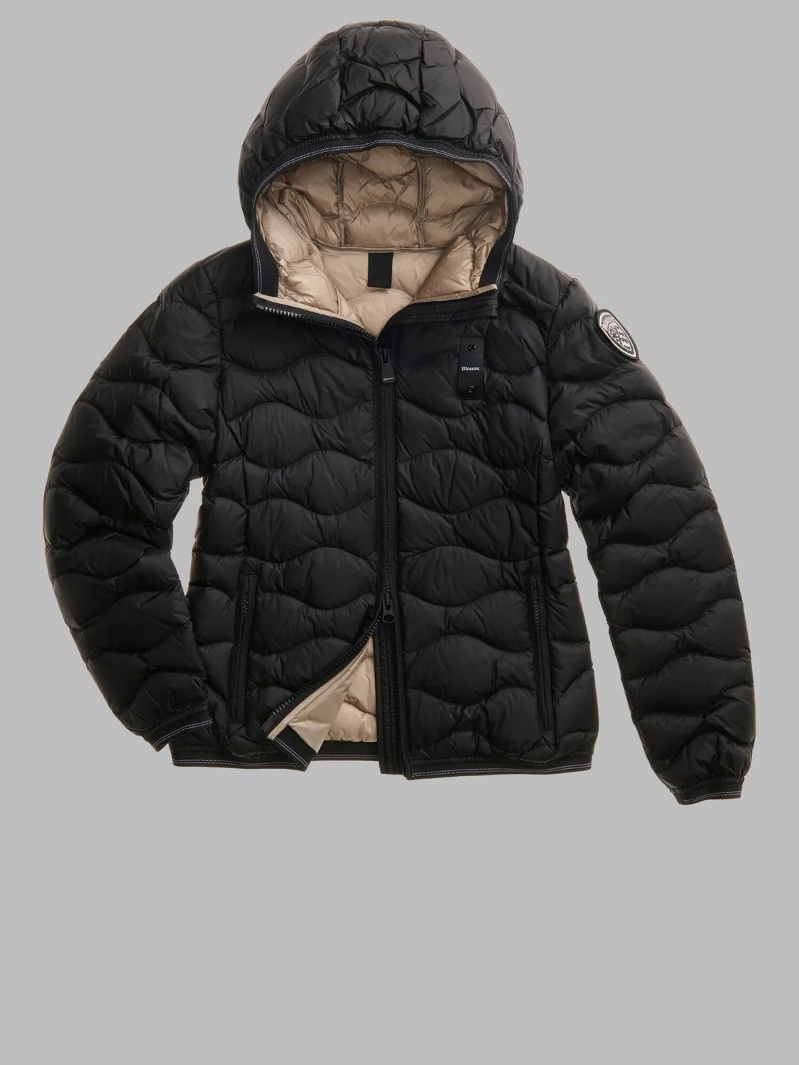 BLAUER Camelia – Kurze Daunenjacke mit Kapuze Damen schwarz