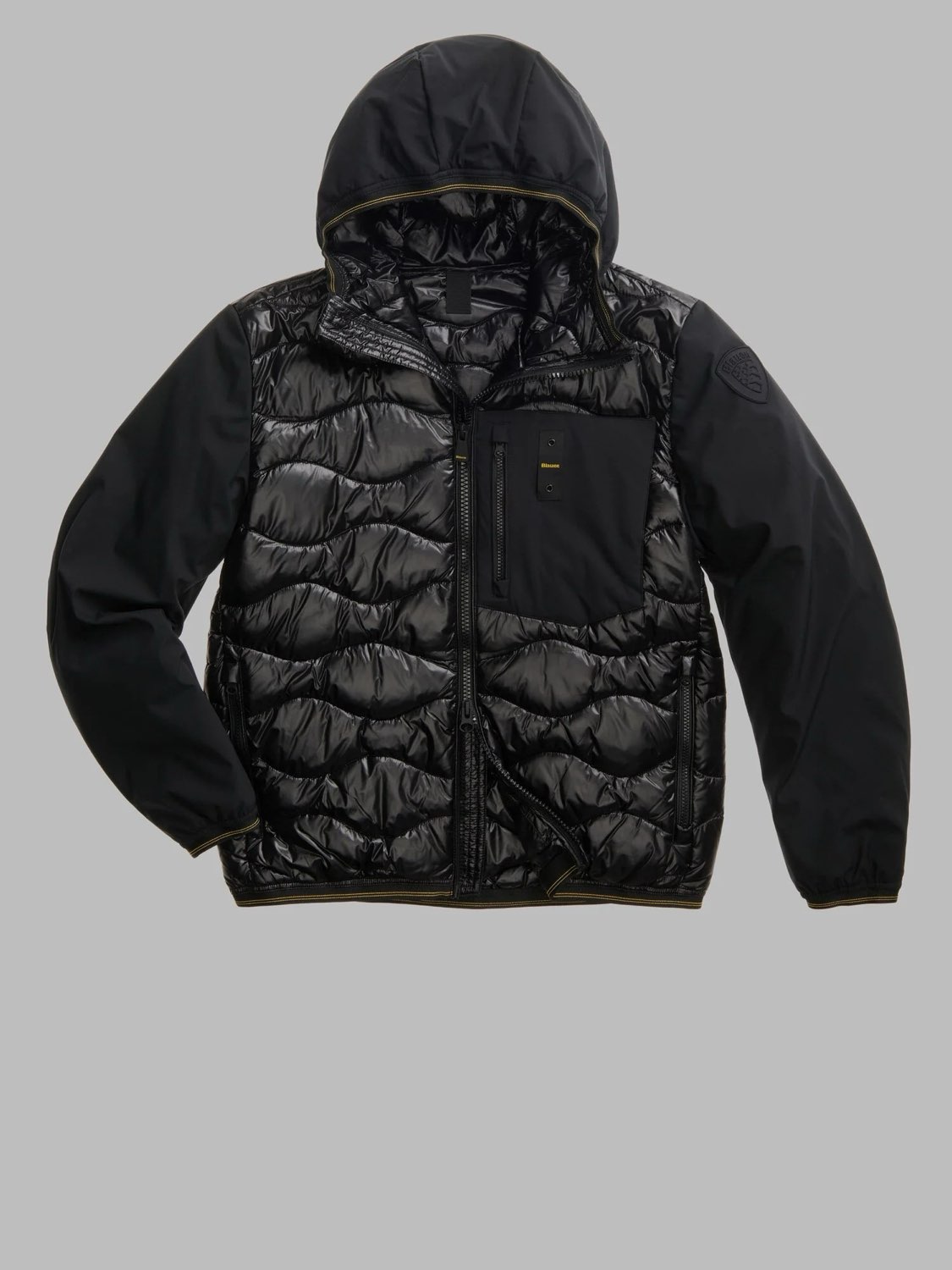 BLAUER Albert – kurze Daunenjacke mit Kapuze Herren schwarz