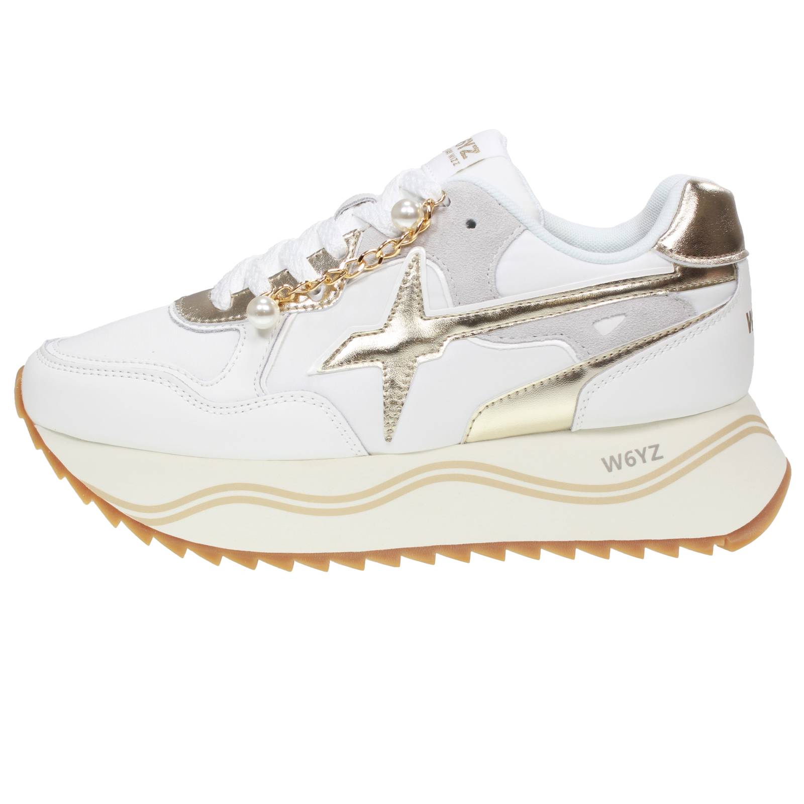 W6YZ Wizz Deva - Sneakers platform in Pelle Donna bianco Foto 3