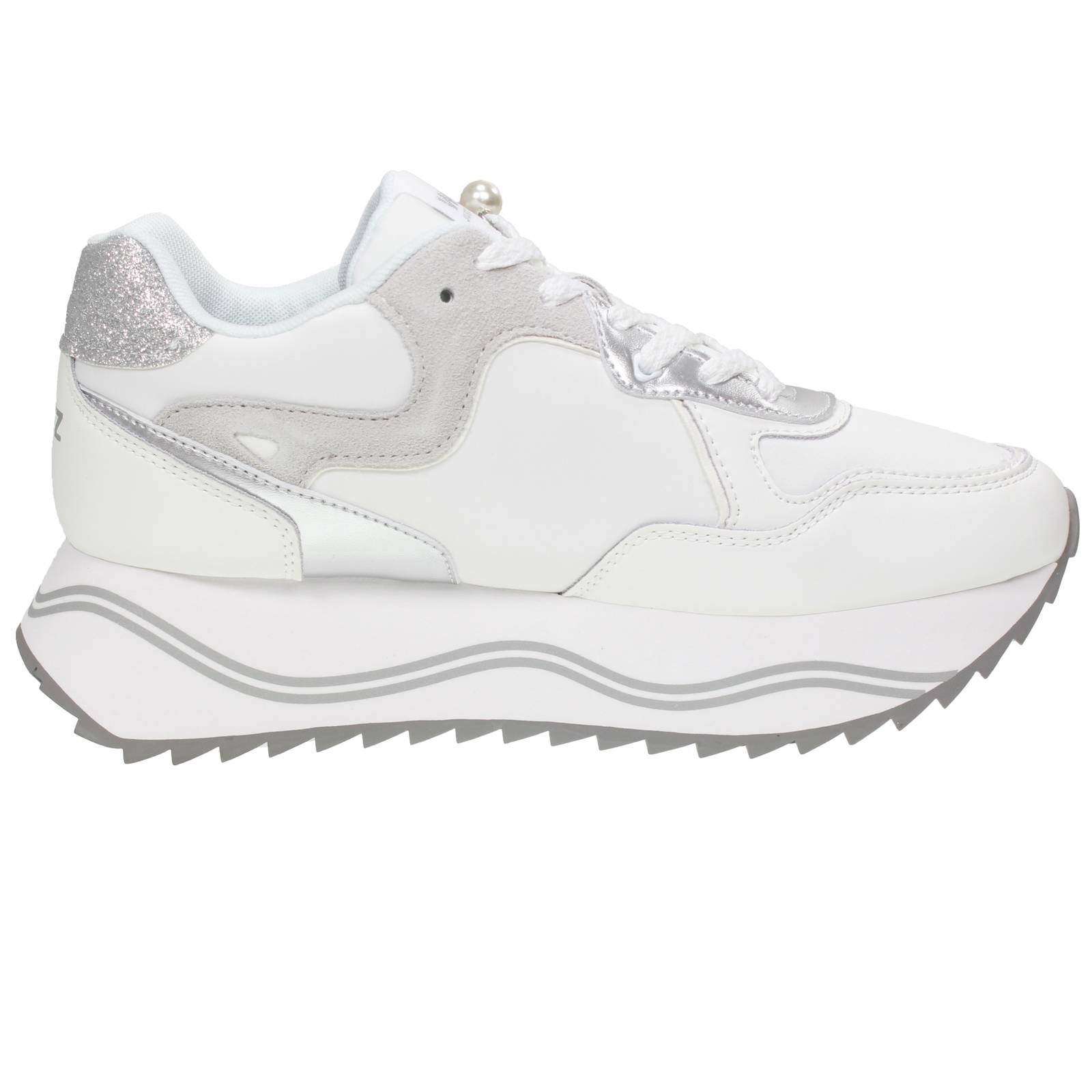 W6YZ Wizz Deva - Sneakers platform in Pelle Donna bianco Foto 2