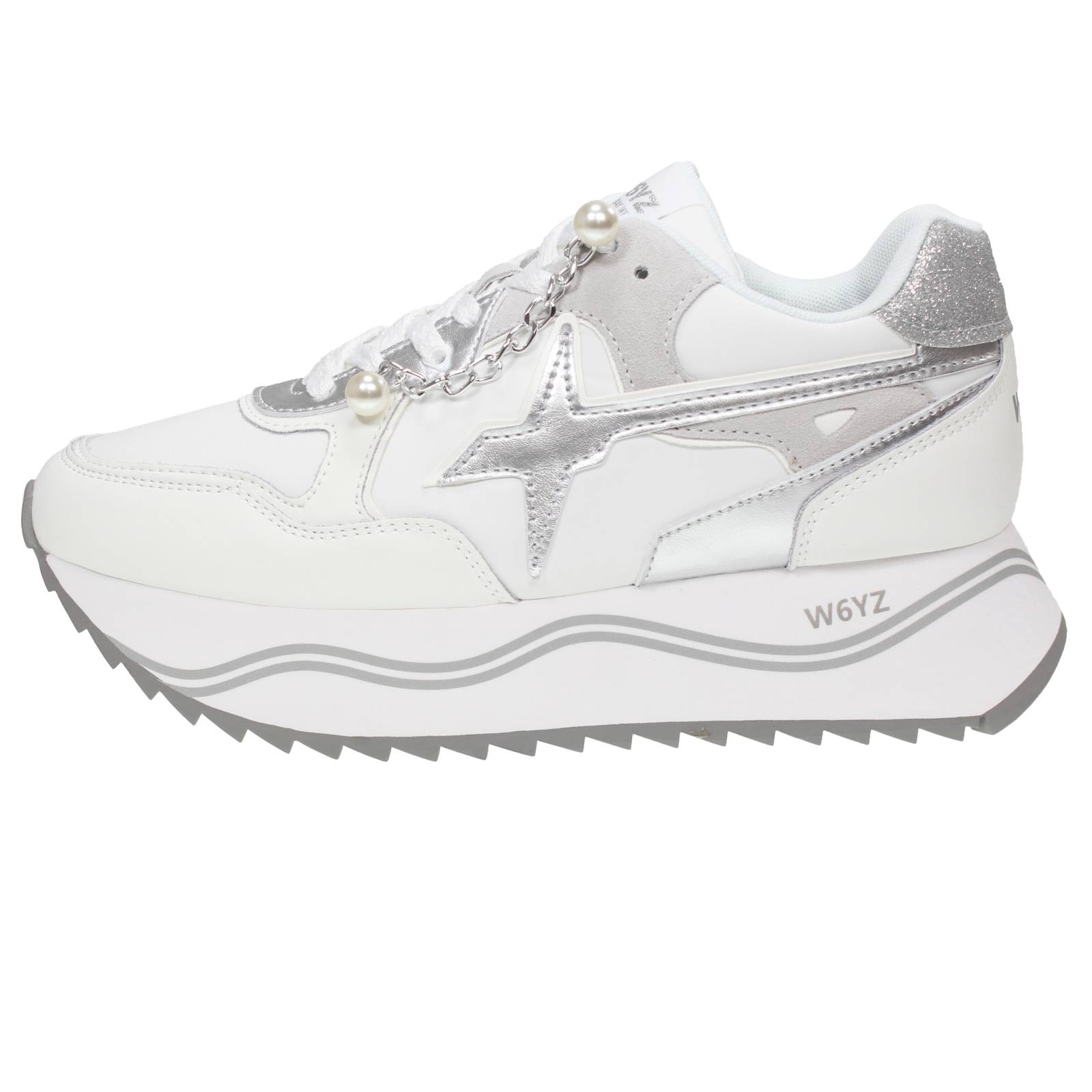 W6YZ Wizz Deva - Sneakers platform in Pelle Donna bianco Foto 3