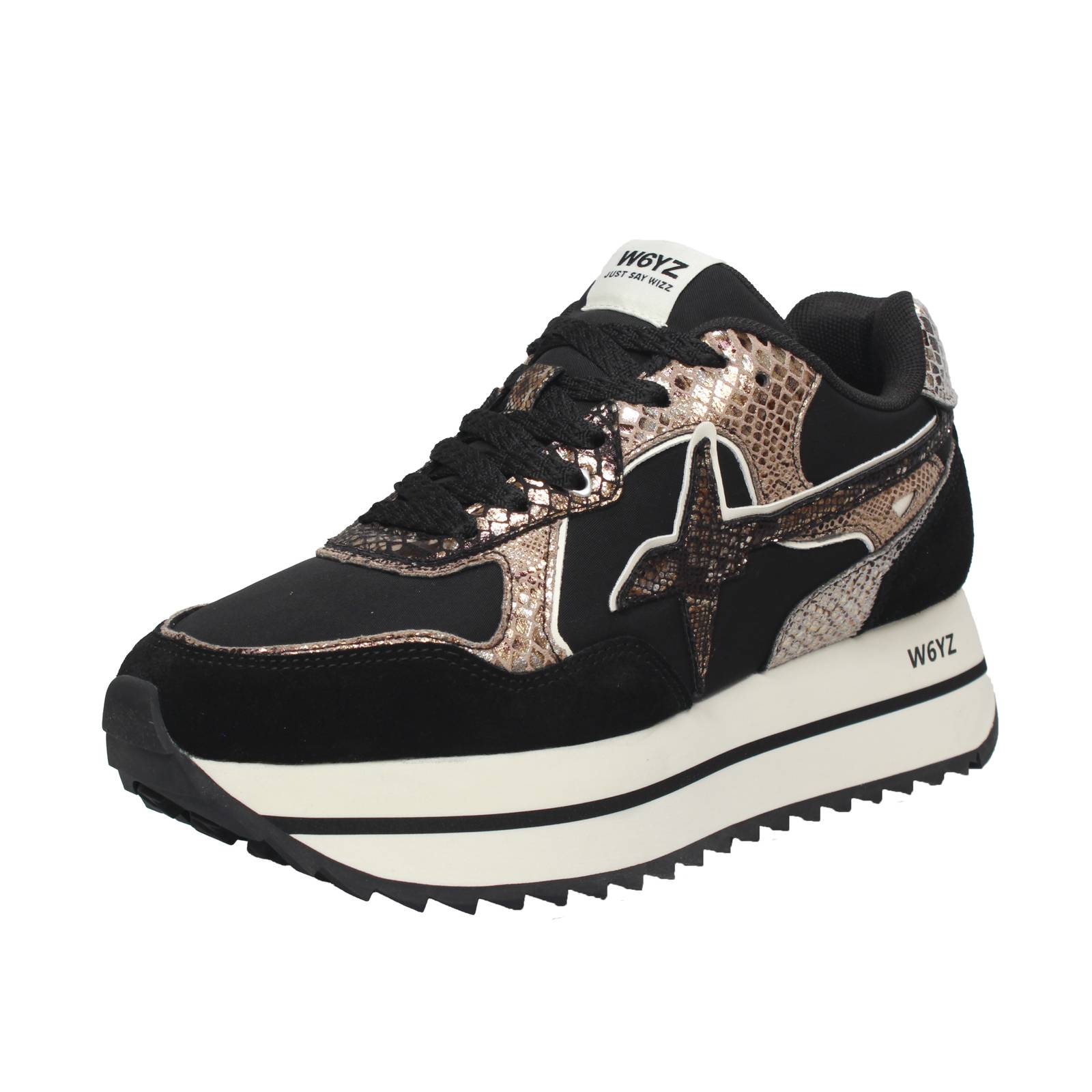 W6YZ Wizz Deva - Sneakers platform in Suede Donna nero