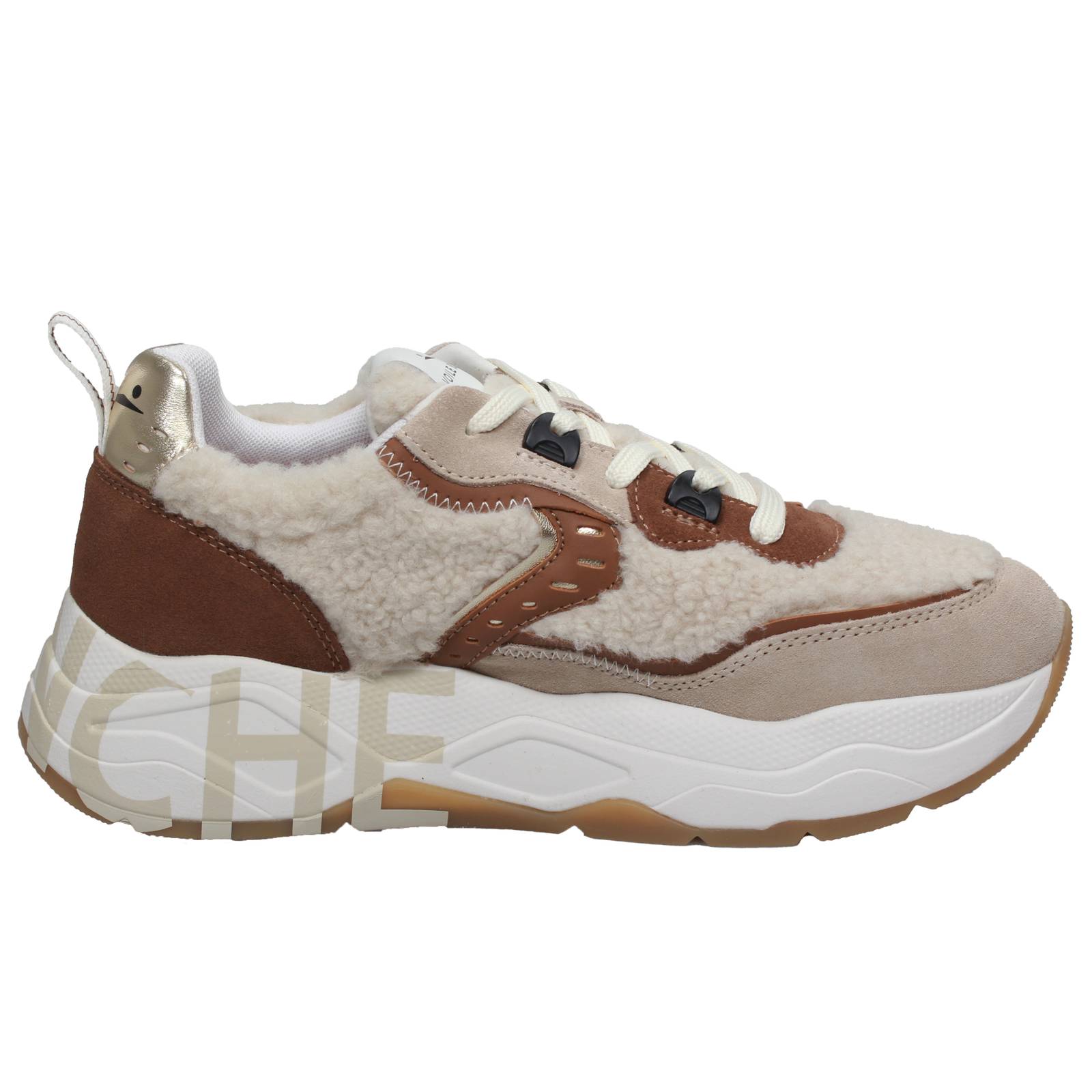 VOILE BLANCHE Club 105 - Sneakers platform in Suede Donna sabbia Foto 2