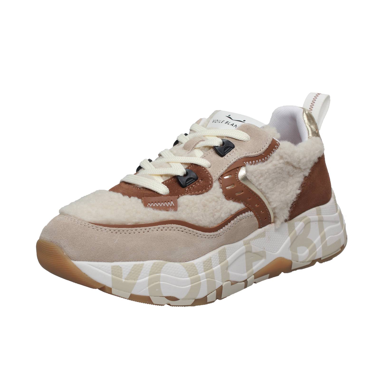 VOILE BLANCHE Club 105 - Plateau-Sneakers aus Wildleder Damen sandfarben