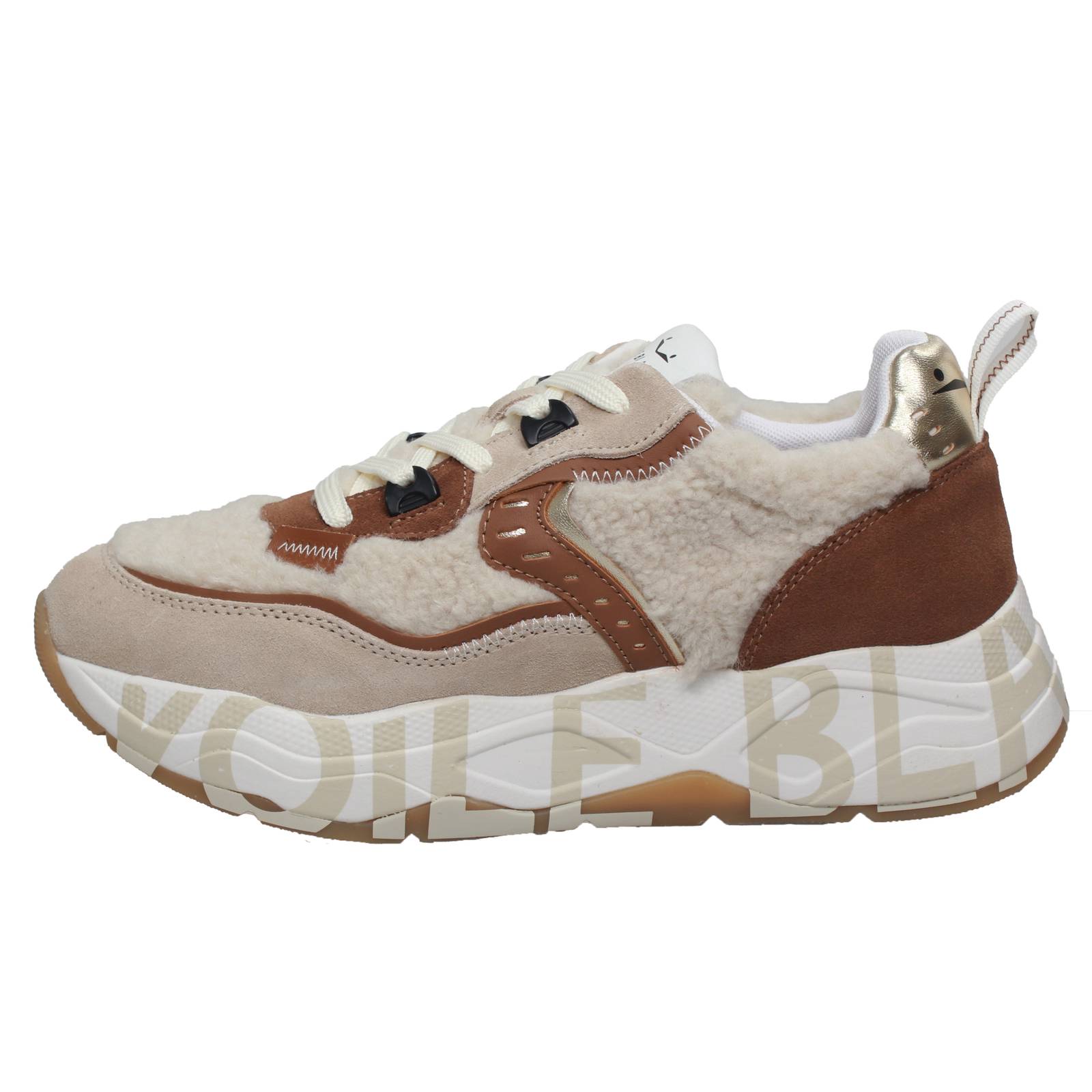 VOILE BLANCHE Club 105 - Sneakers platform in Suede Donna sabbia Foto 3