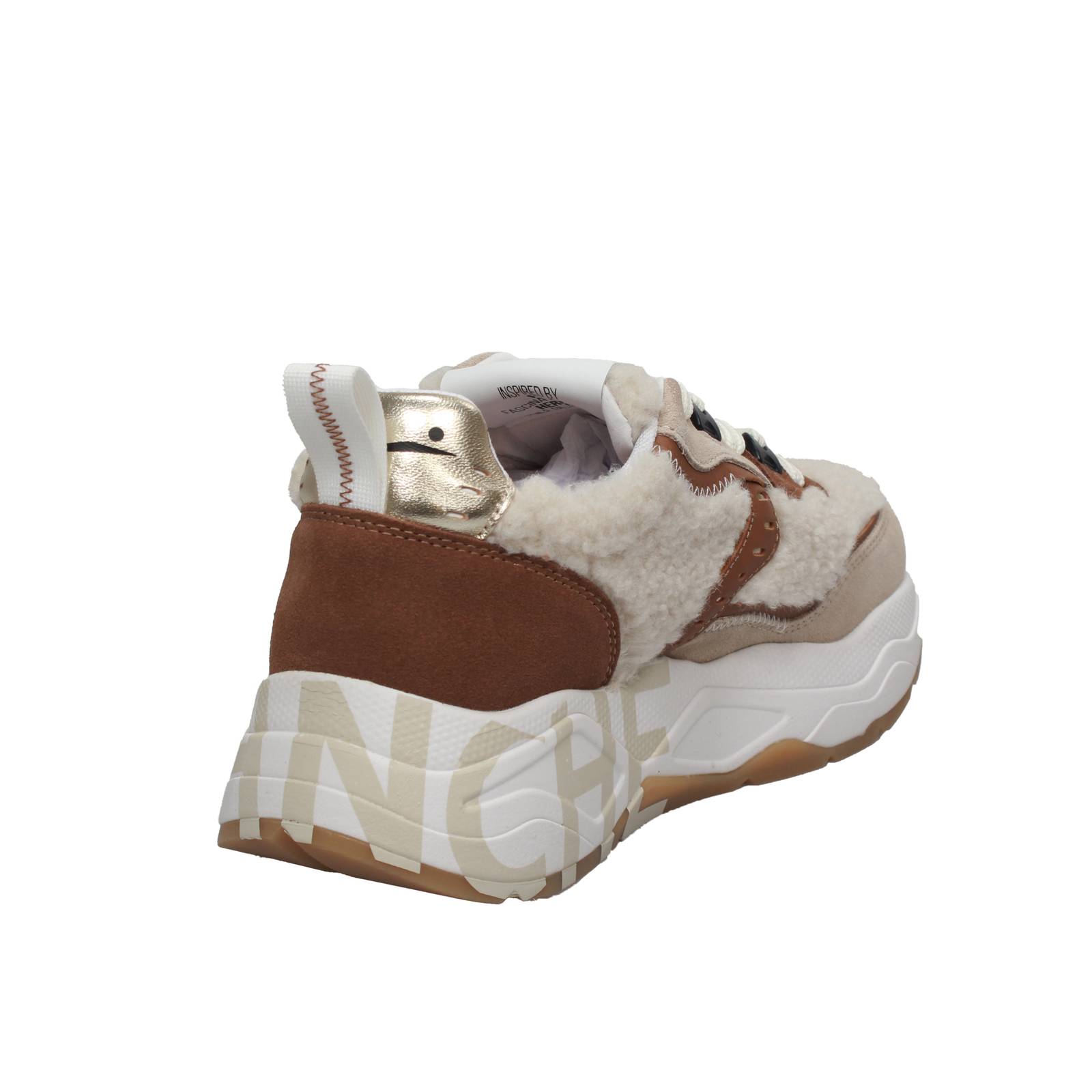VOILE BLANCHE Club 105 - Sneakers platform in Suede Donna sabbia Foto 4