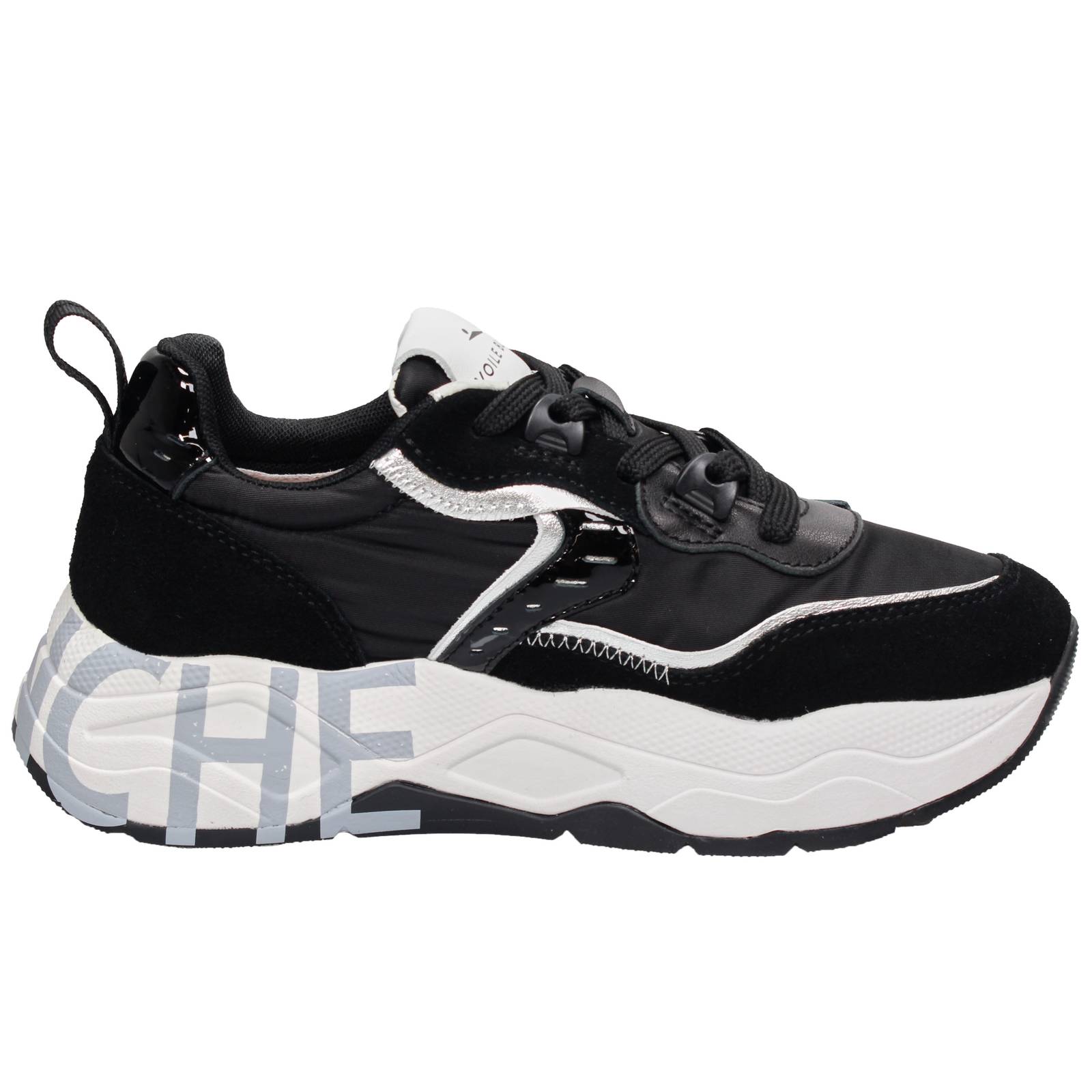 VOILE BLANCHE Club 105 - Sneakers platform in Suede Donna nero Foto 2