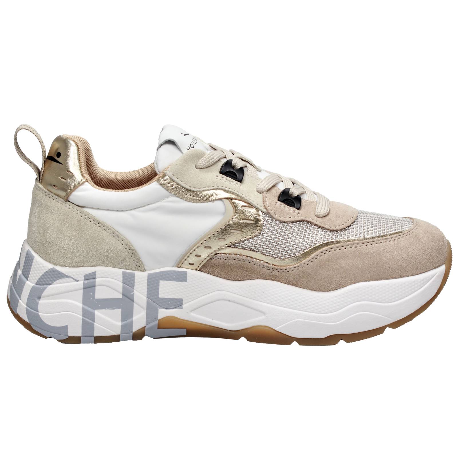 VOILE BLANCHE Club 105 - Sneakers platform in Suede Donna beige Foto 2