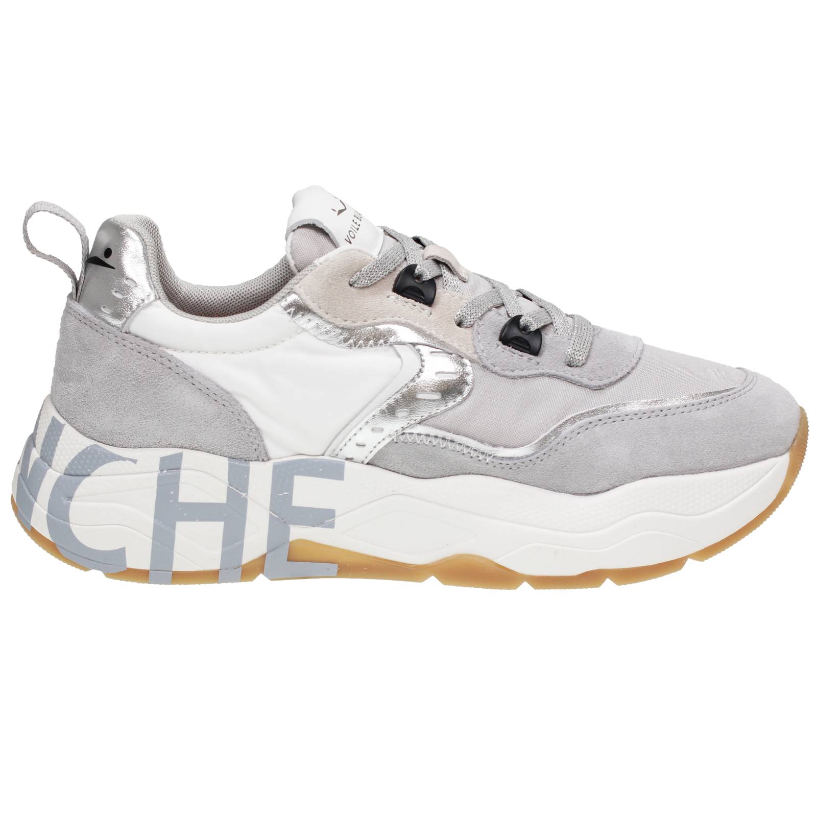 VOILE BLANCHE Club 105 - Sneakers platform in Suede Donna grigio Foto 2