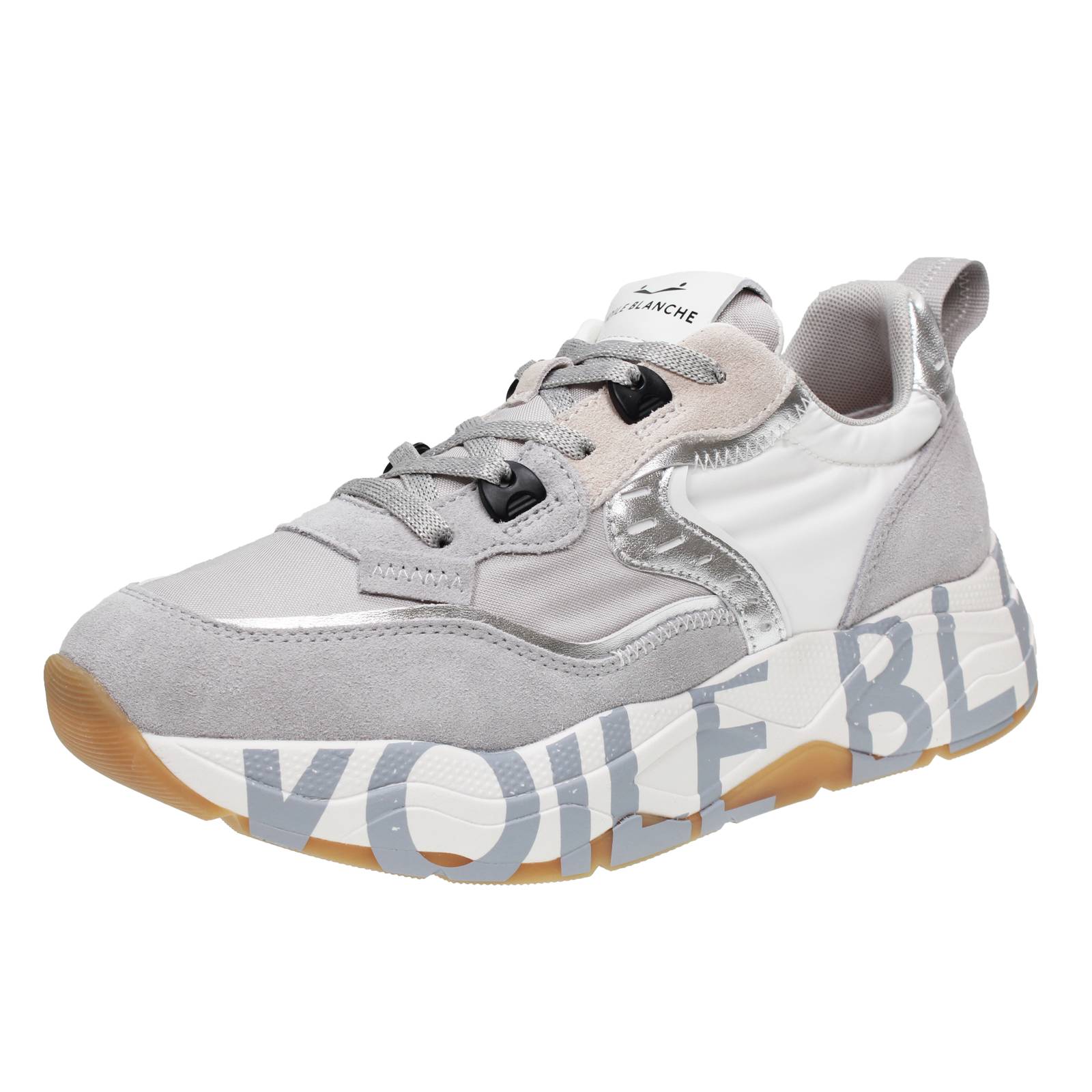 VOILE BLANCHE Club 105 - Plateau-Sneakers aus Wildleder Damen grau