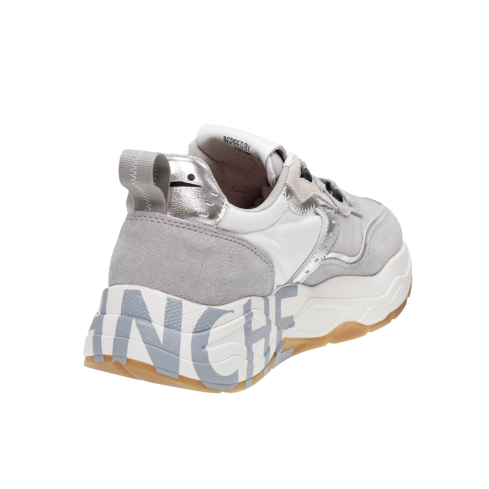 VOILE BLANCHE Club 105 - Sneakers platform in Suede Donna grigio Foto 4