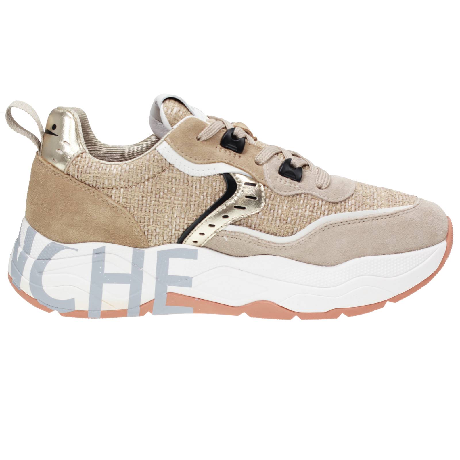VOILE BLANCHE Club 105 - Sneakers platform in Suede Donna sabbia Foto 2