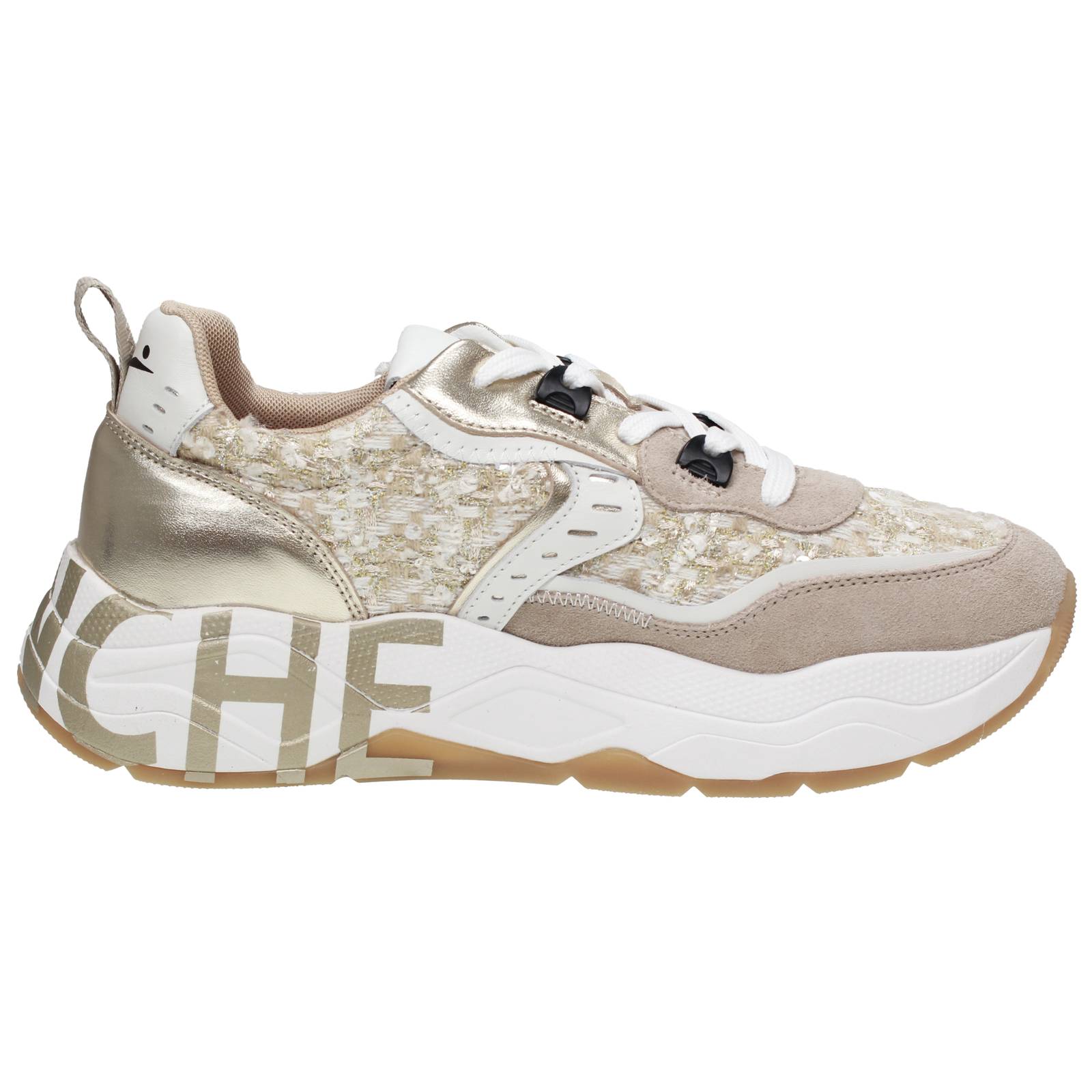 VOILE BLANCHE Club 105 - Sneakers Platform in Pelle Donna beige Foto 3