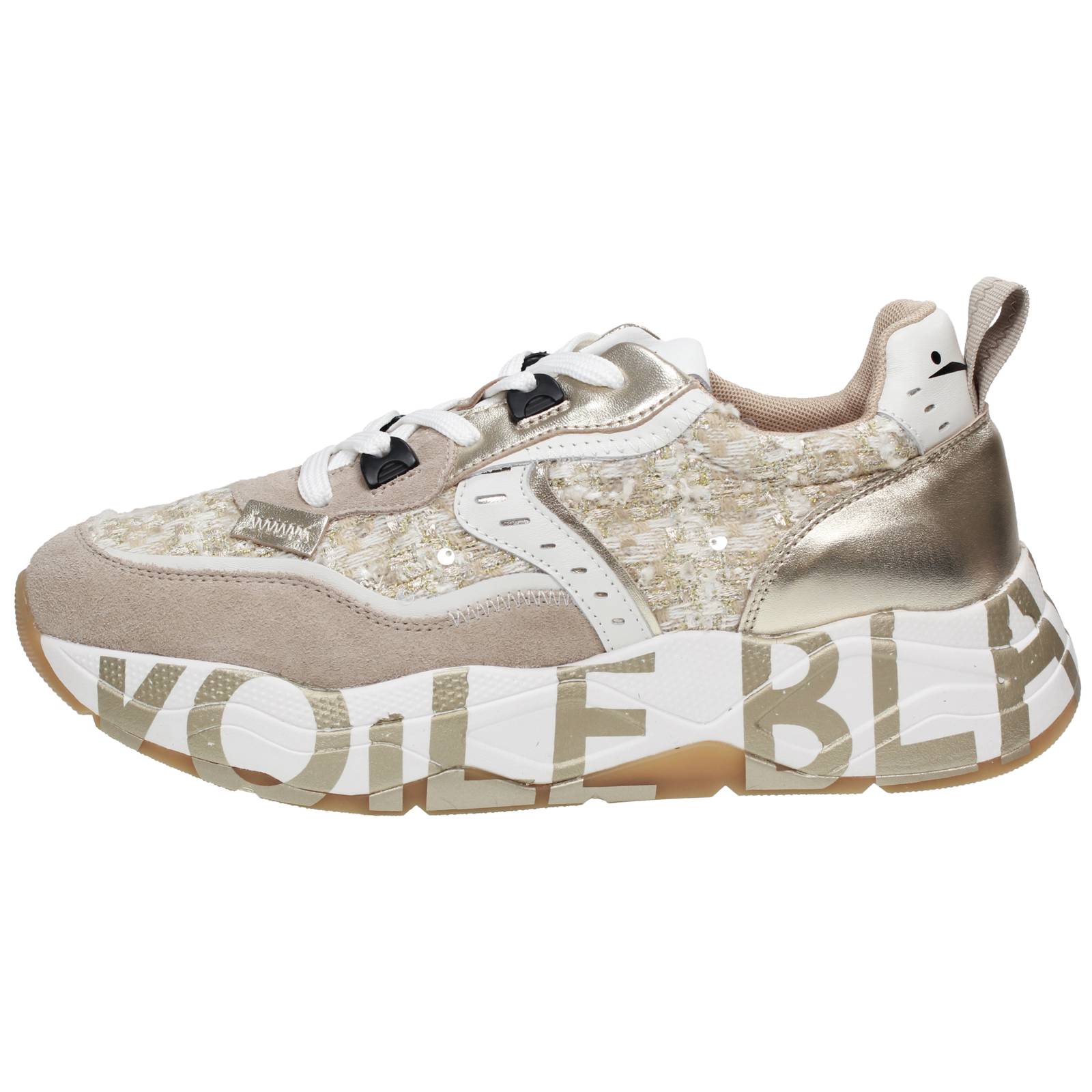 VOILE BLANCHE Club 105 - Sneakers Platform in Pelle Donna beige Foto 4