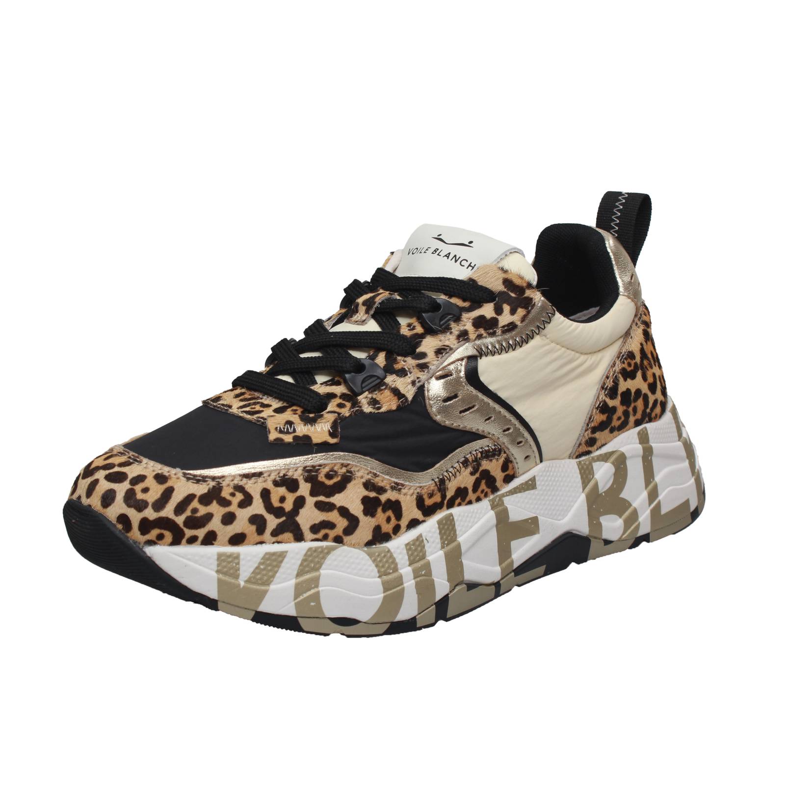 VOILE BLANCHE Club 105 - Plateau-Sneakers aus Leder Damen sandfarben