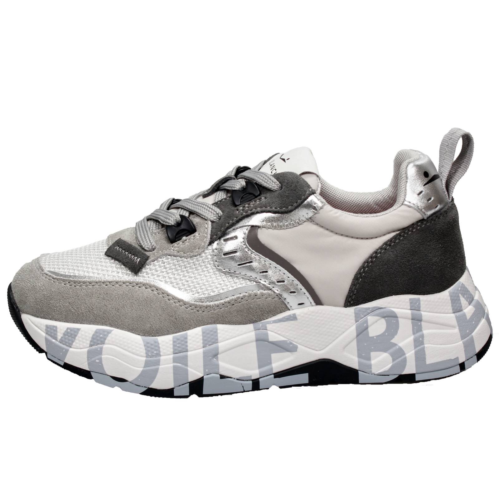 VOILE BLANCHE Club 105 - Sneakers Platform in Pelle Donna argento Foto 4