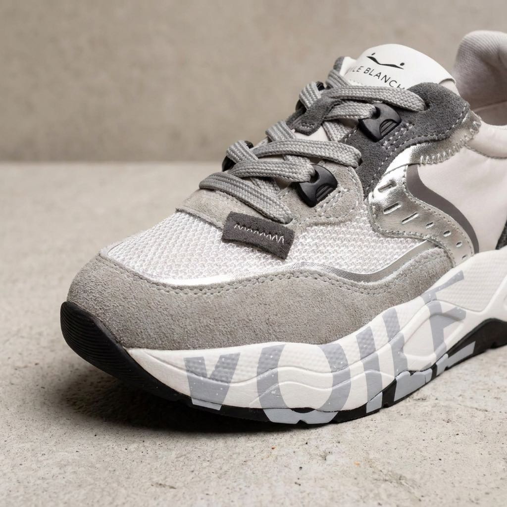 VOILE BLANCHE Club 105 - Sneakers Platform in Pelle Donna argento Foto 5