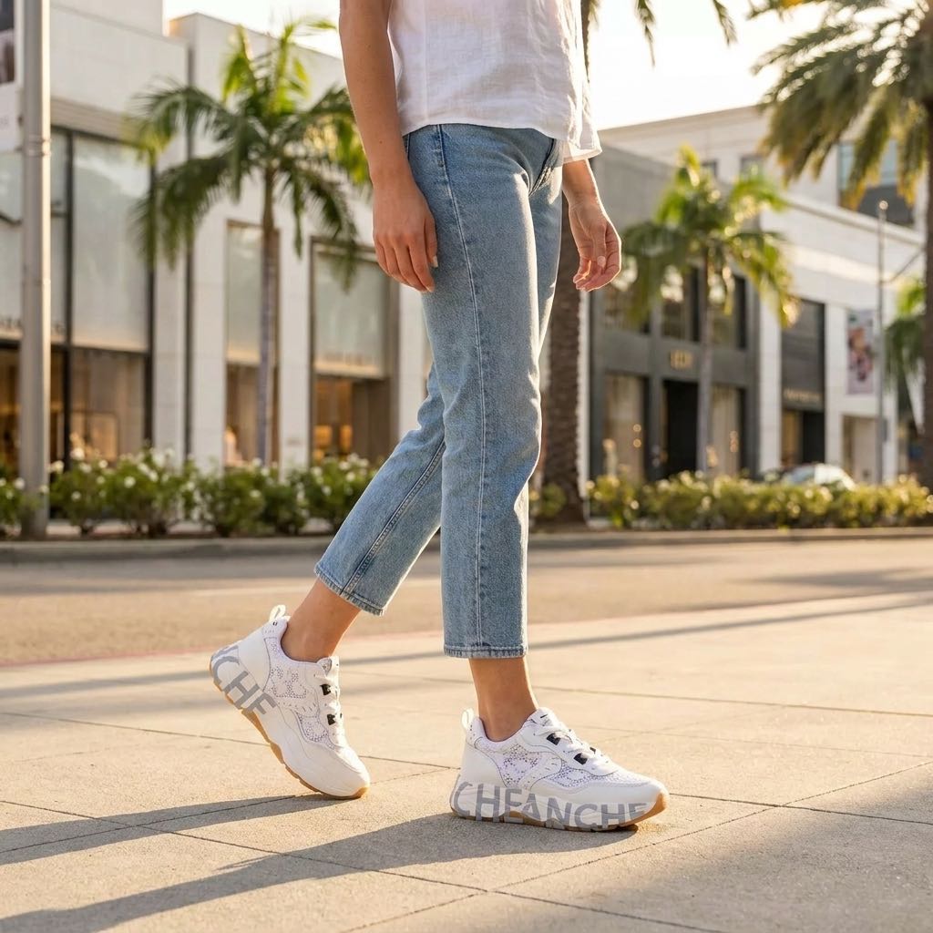 VOILE BLANCHE Club 105 - Sneakers Platform in Pelle Donna bianco Foto 2
