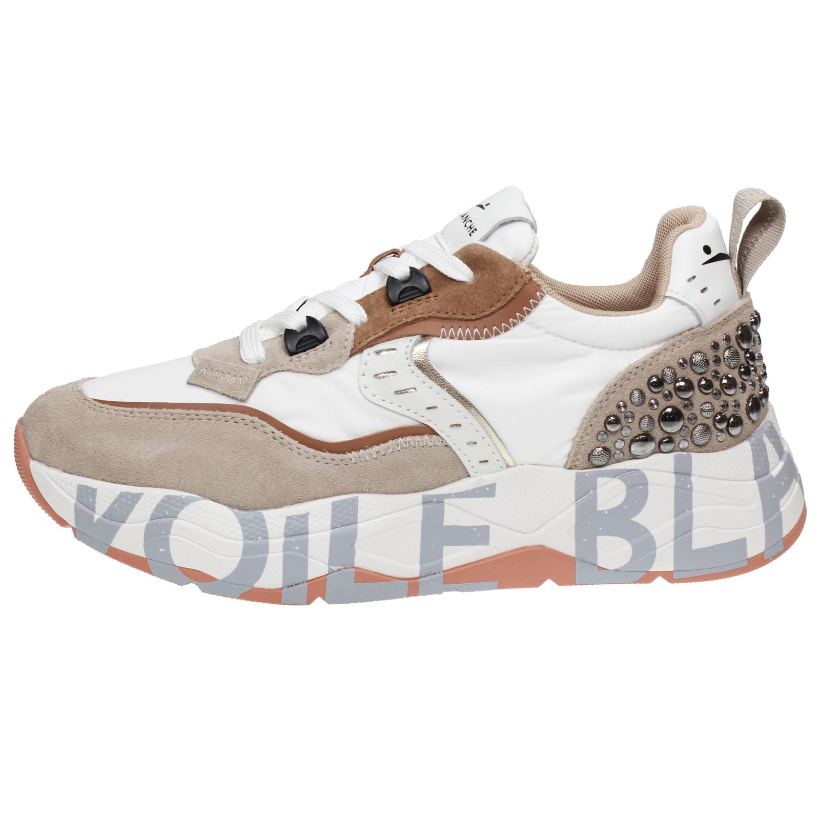 VOILE BLANCHE Club 105 - Sneakers Platform in Pelle Donna beige Foto 4