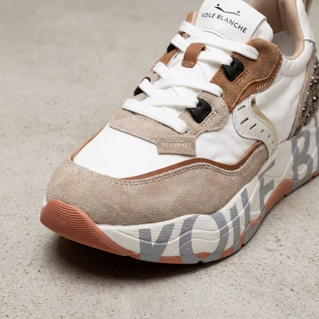 VOILE BLANCHE Club 105 - Sneakers Platform in Pelle Donna beige Foto 5