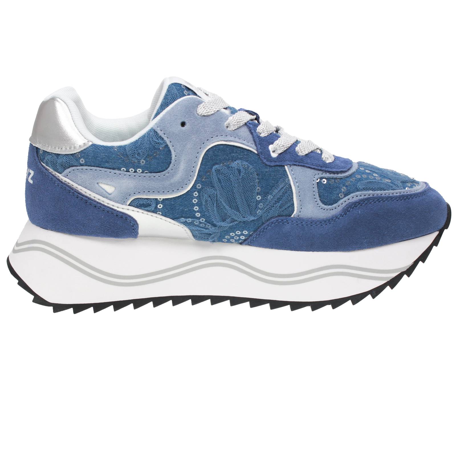 W6YZ Dewa - Sneakers à plateforme en daim Femme bleu Photo 2