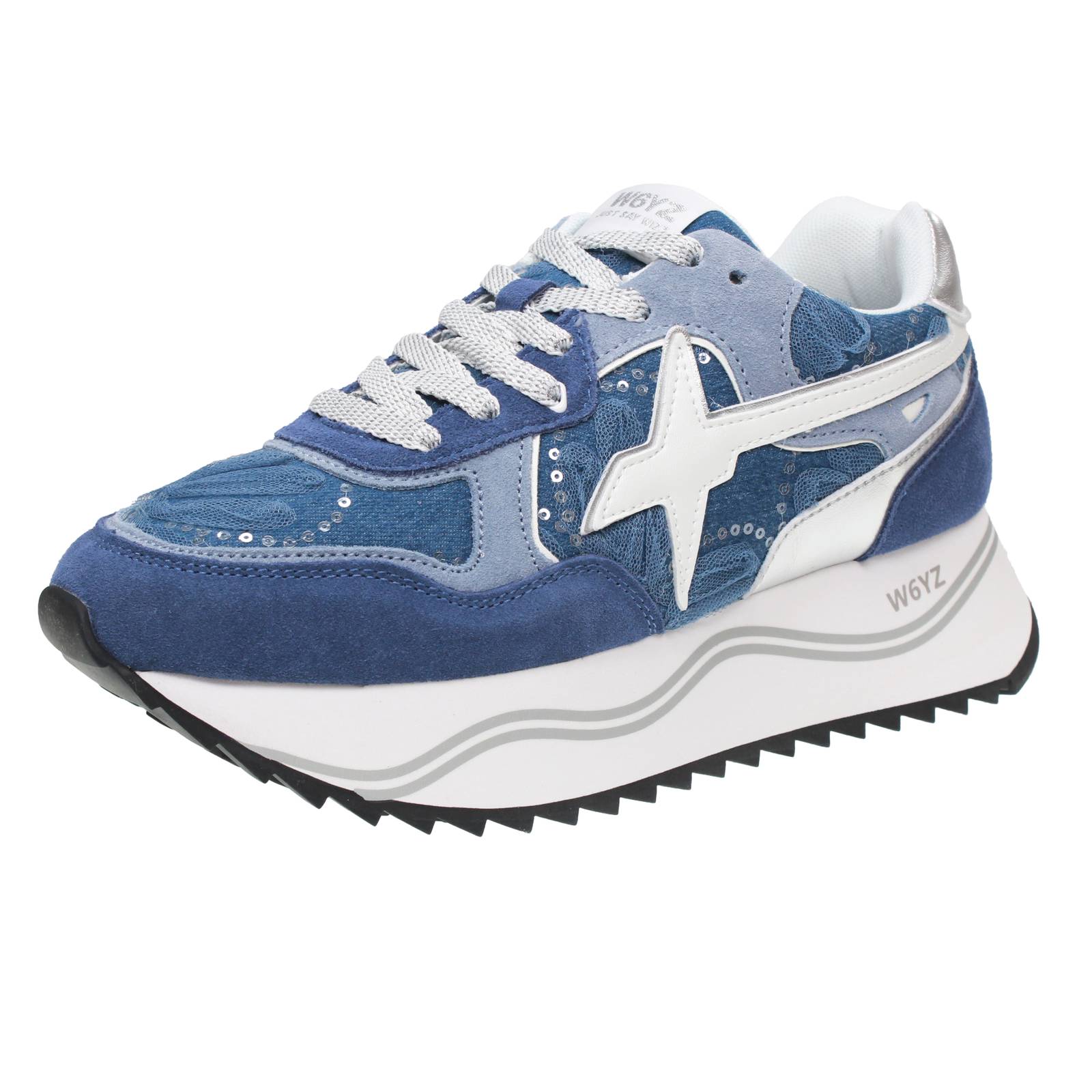W6yz Dewa - Blaue Wildleder Plateau - Damen Schuhe 30690₽