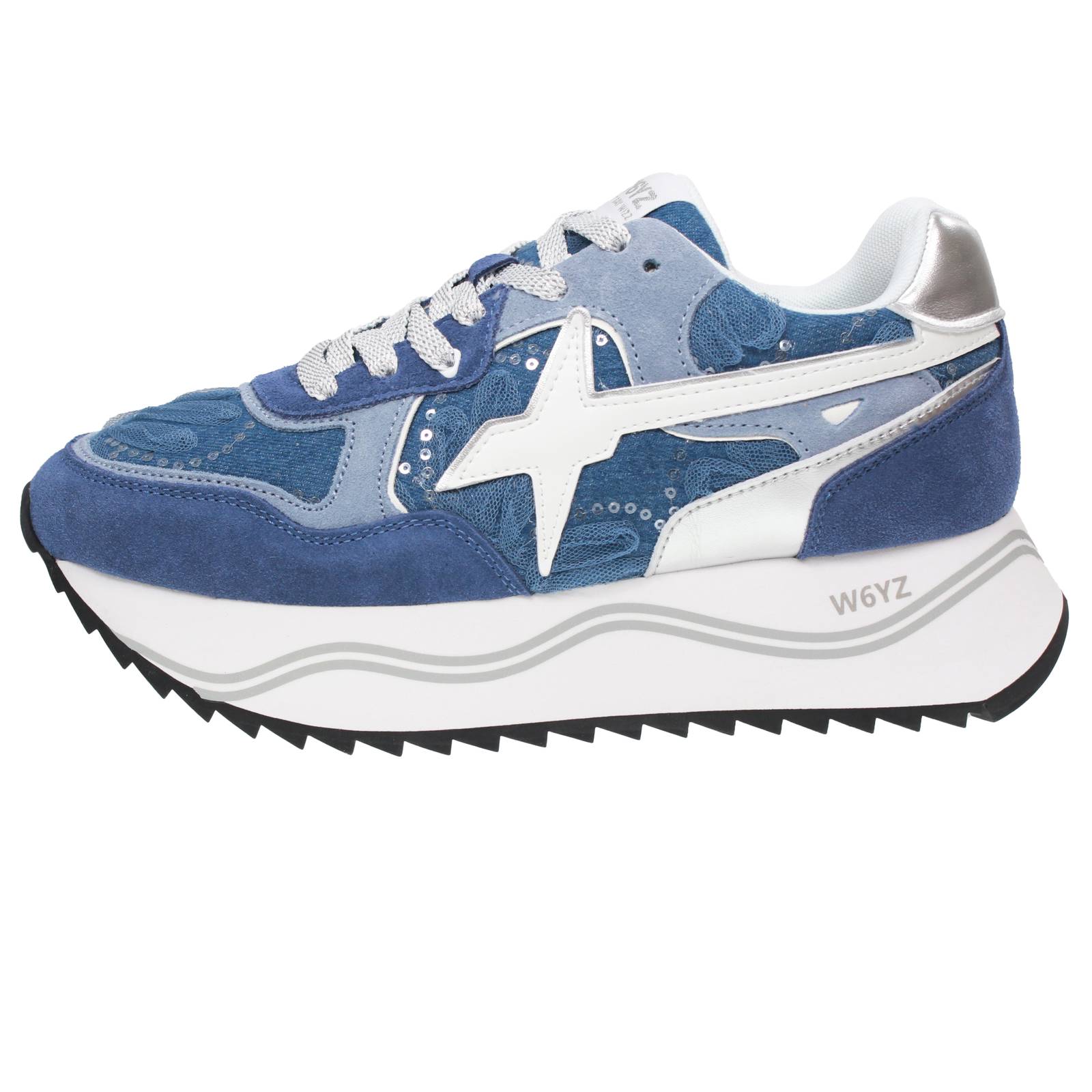 W6YZ Dewa - Sneakers à plateforme en daim Femme bleu Photo 3
