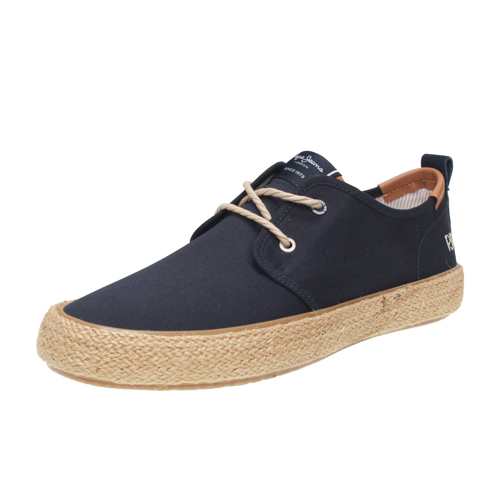 Pepe Jeans Port Bay - Blaue Canvas Schuhe - Herren Schuhe Sneaker Freizeit