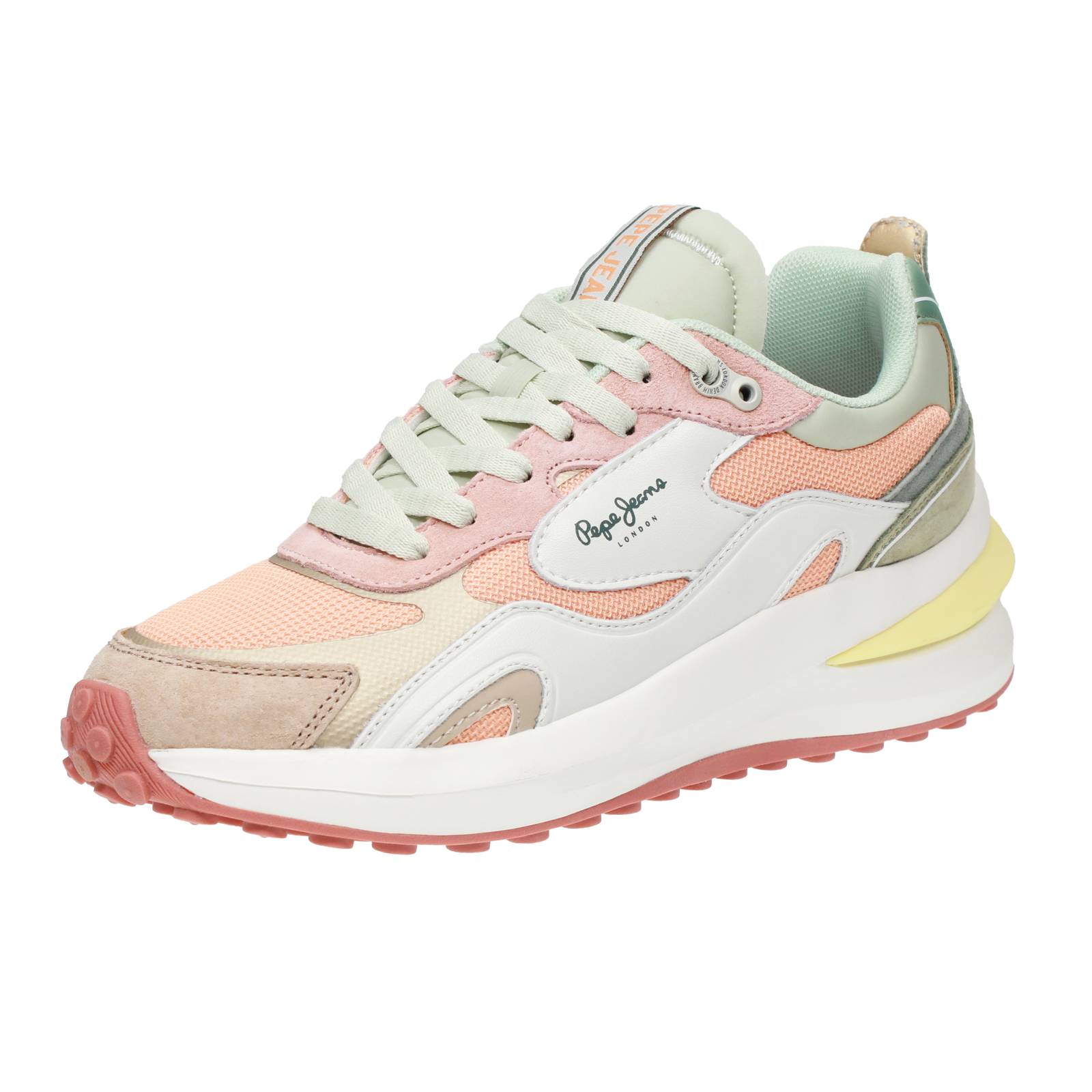PEPE JEANS Winslow Young - Sneakers en cuir avec semelle compensée Femme beige