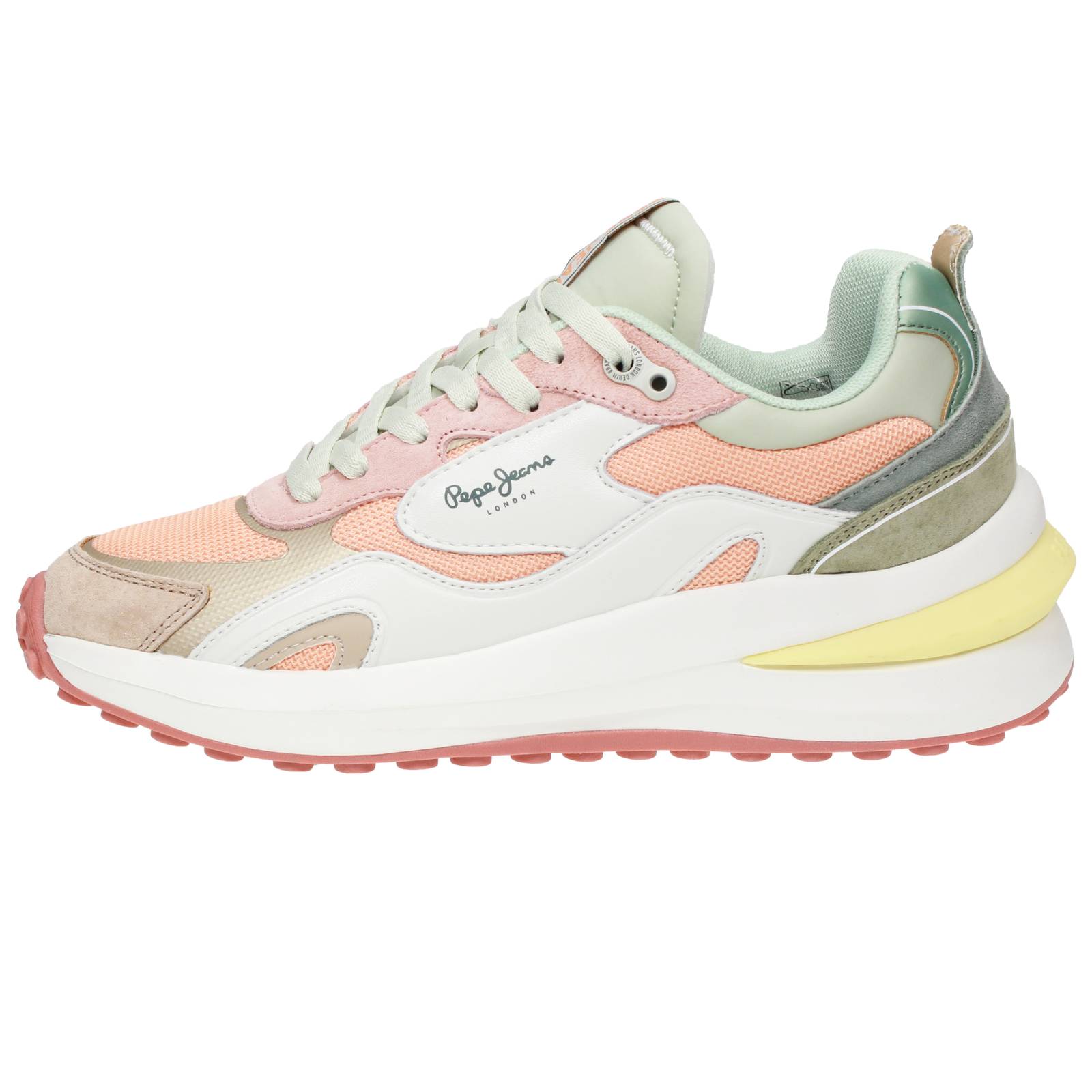 PEPE JEANS Winslow Young - Sneakers en cuir avec semelle compensée Femme beige Photo 3