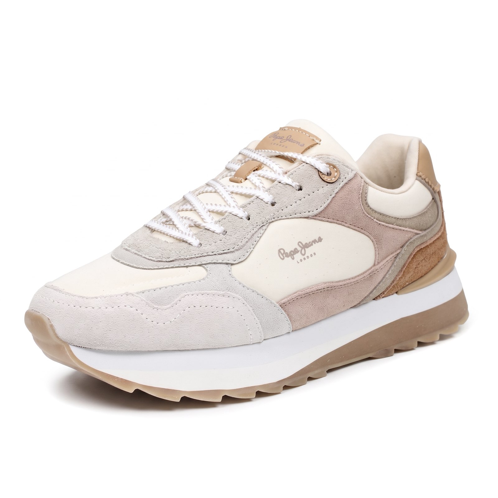 PEPE JEANS Freya - Sneakers platform in Suede Donna beige