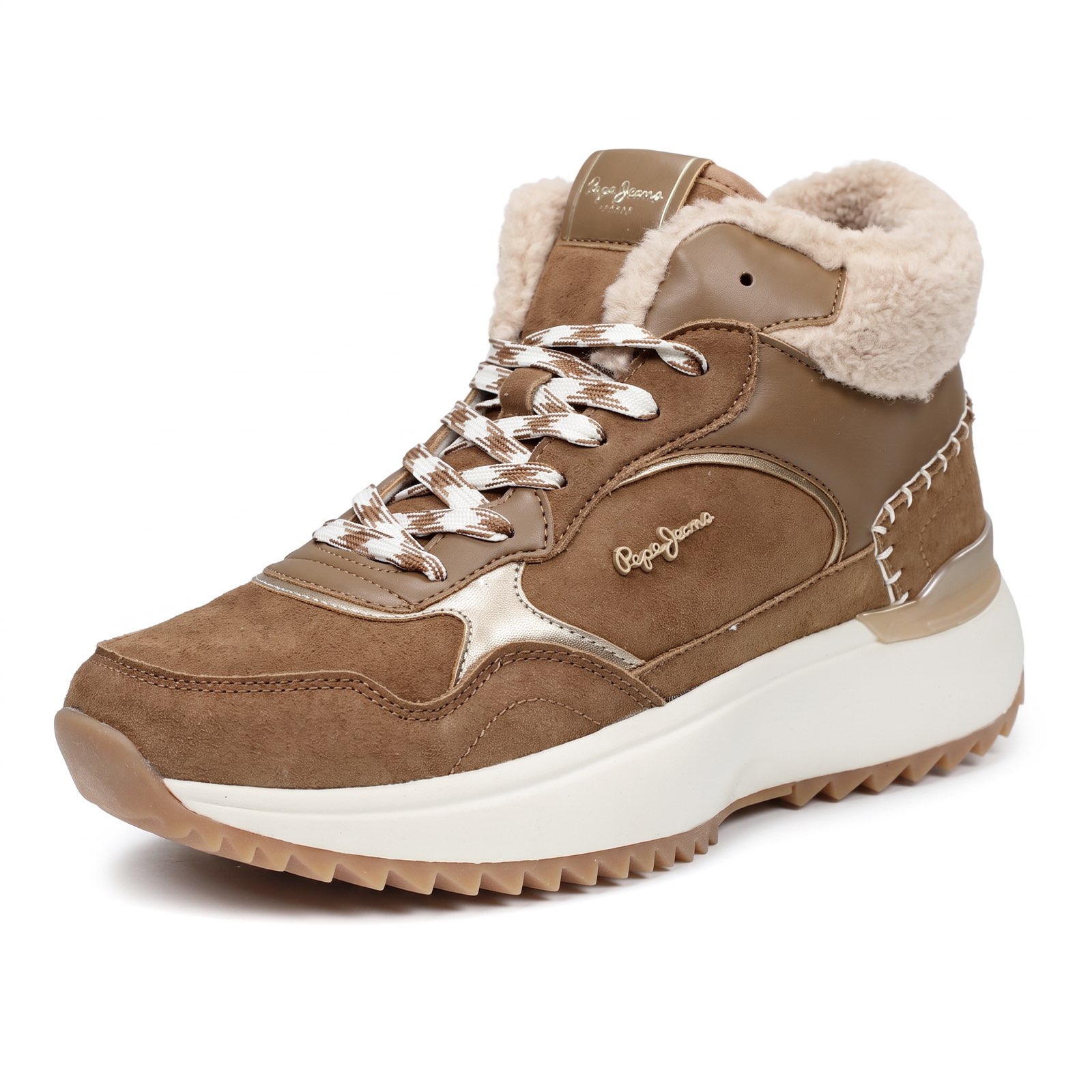 PEPE JEANS Kimi Laces - Sneakers montantes en daim Femme marron