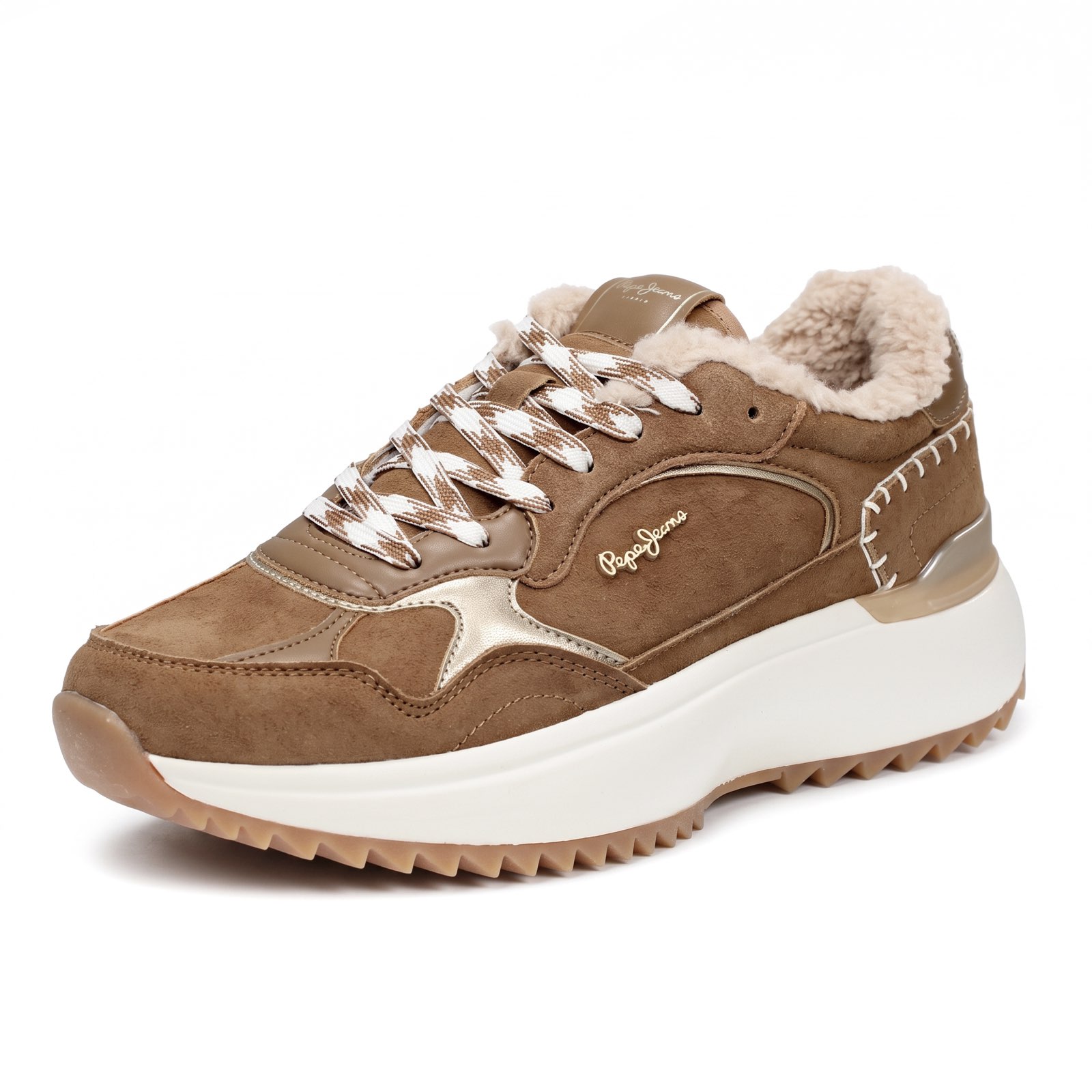 PEPE JEANS Kimi One - Sneakers montantes en daim Femme marron