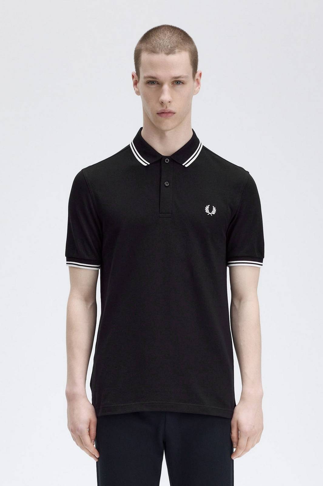 FRED PERRY Slim Fit Short Sleeve Polo Man black Photo 3