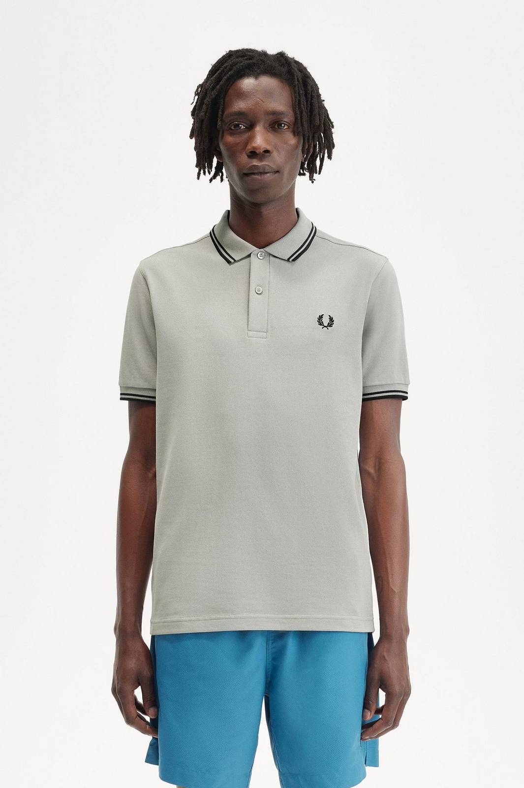 FRED PERRY Slim Fit Short Sleeve Polo Man grey Photo 2