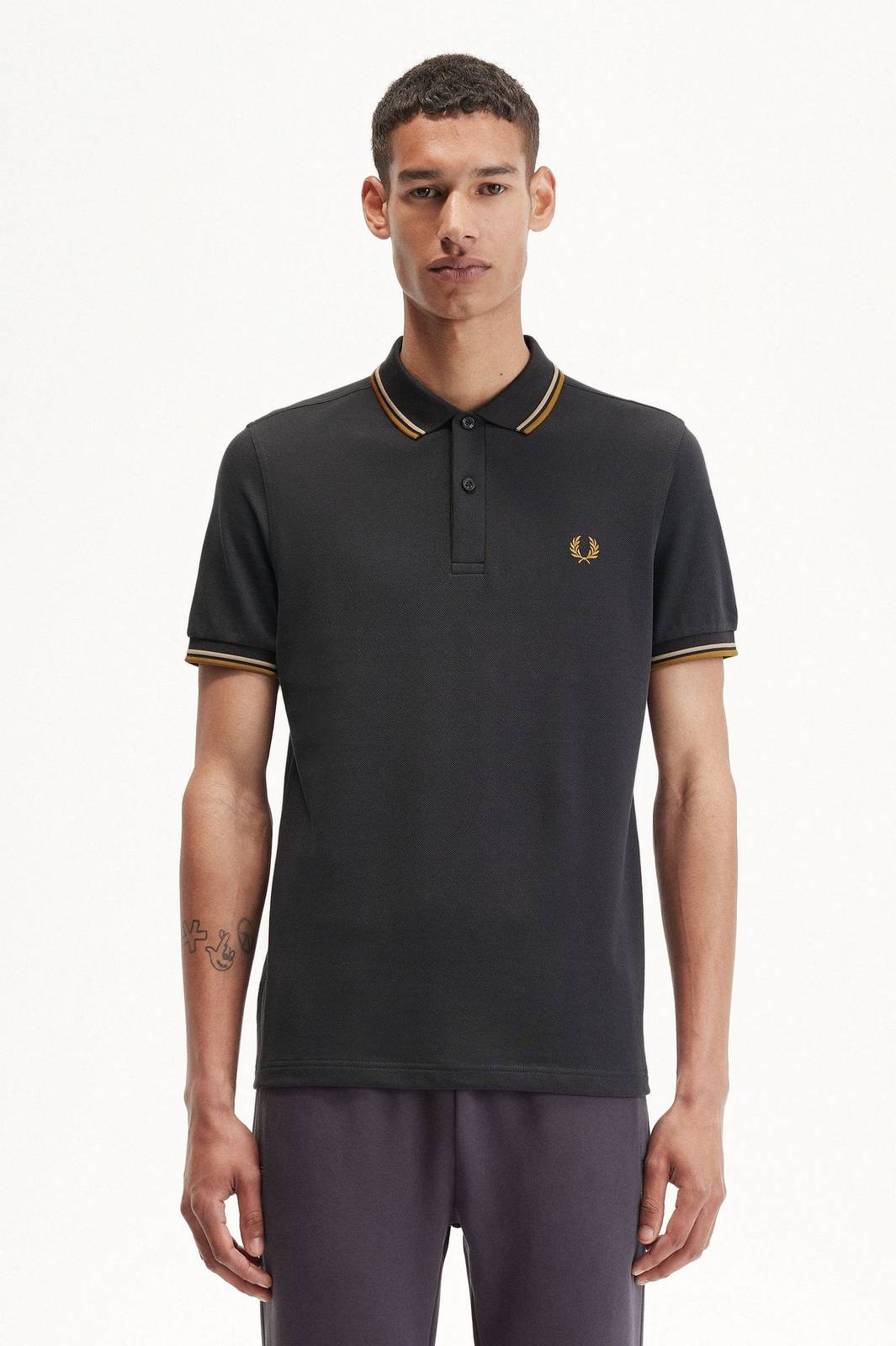 FRED PERRY Slim Fit Short Sleeve Polo Man grey Photo 2