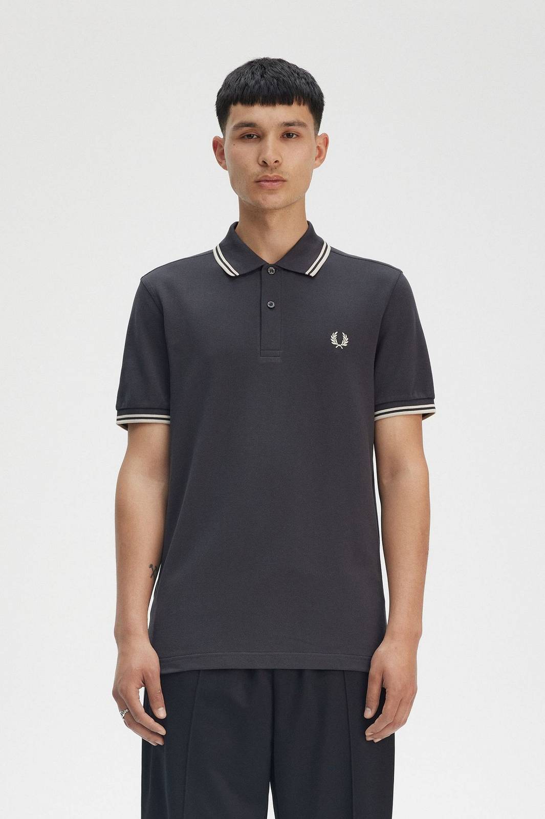 FRED PERRY Slim Fit Short Sleeve Polo Man grey Photo 3