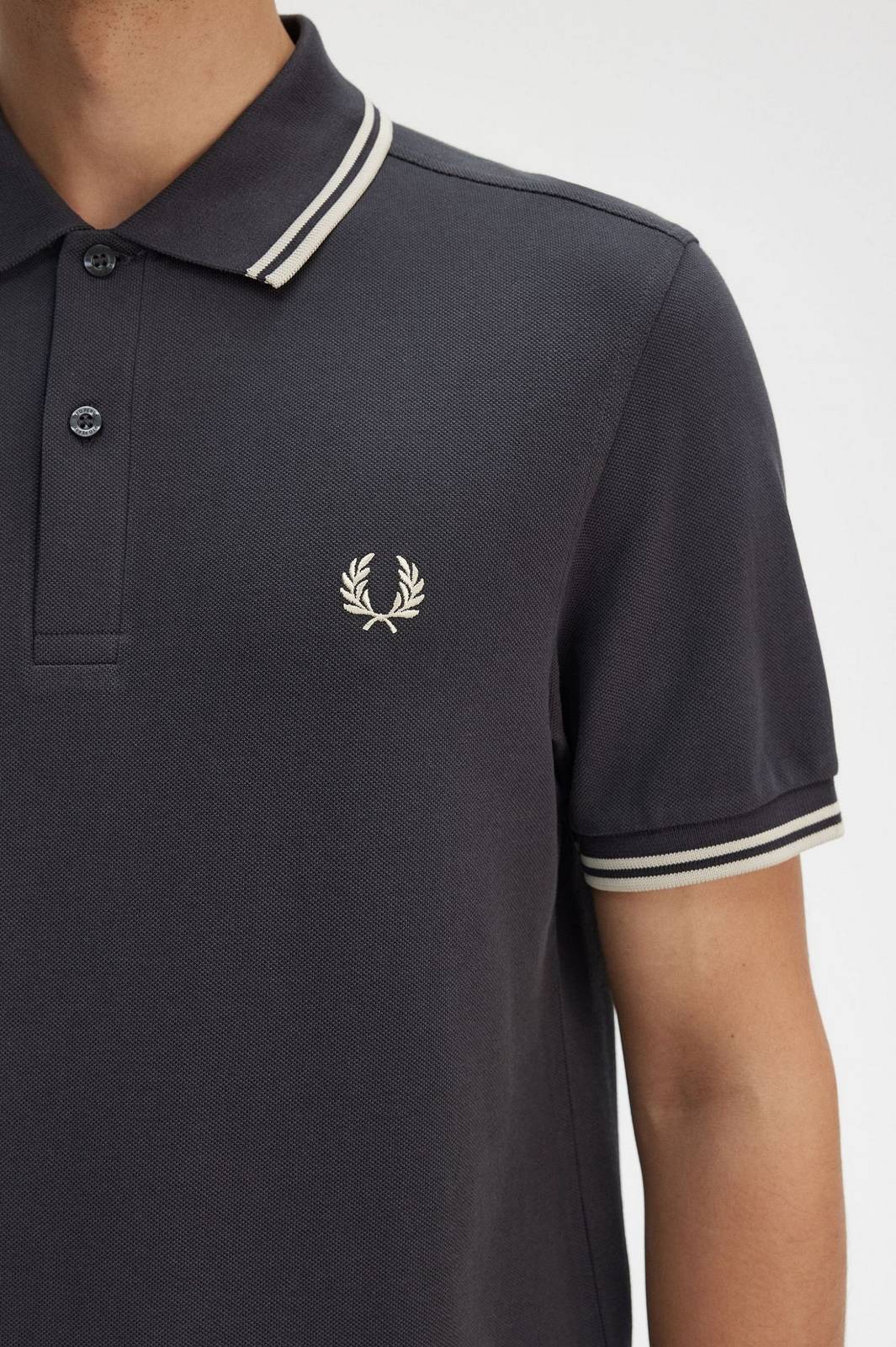 FRED PERRY Slim Fit Short Sleeve Polo Man grey Photo 4