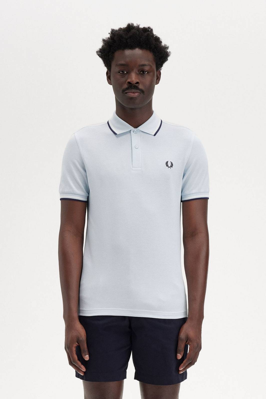 FRED PERRY Slim Fit Short Sleeve Polo Man light blue Photo 3
