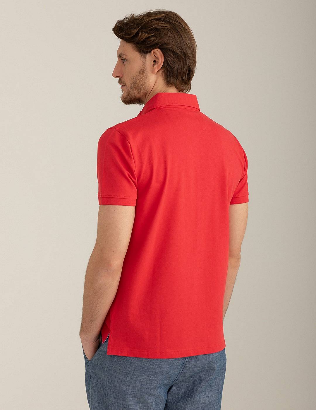 FRED MELLO Piquet Short Sleeve Polo Man red Photo 2
