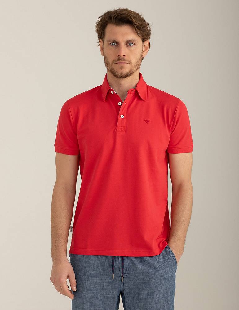 FRED MELLO Polo Manica Corta in Piquet red Polo Maniche Corte Uomo