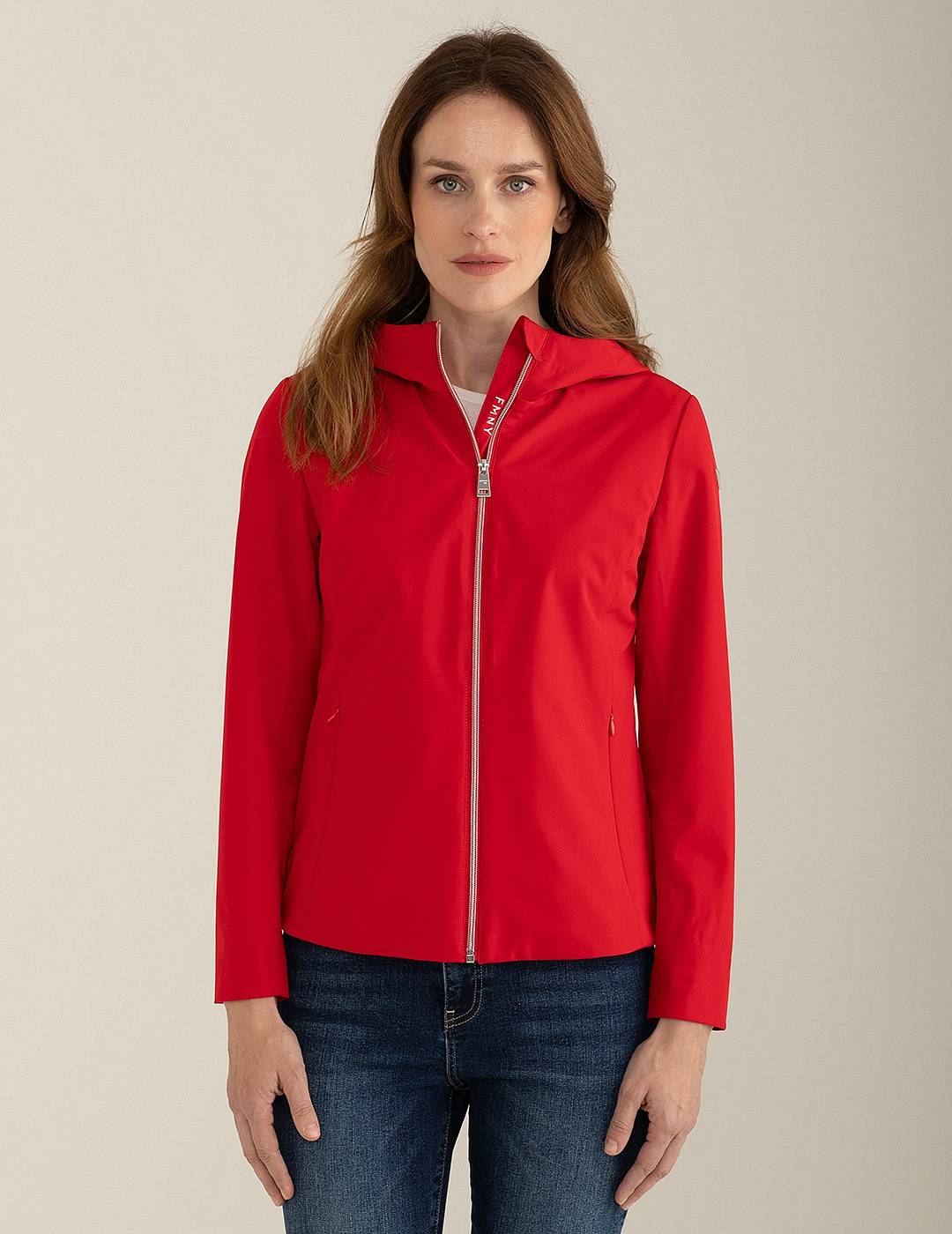 FRED MELLO Giubbotto in Softshell con Cappuccio red Giubbotti e Cappotti Donna FW24S03KU